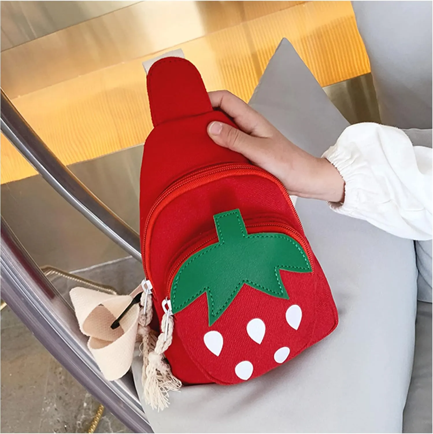 Erinaco Fruit Strawberry Sling Bags Shoulder Backpack CrossBody Backpack Casual Daypack