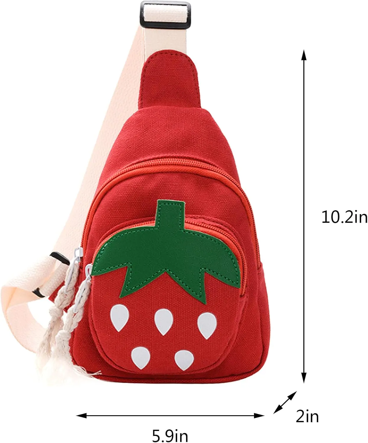 Erinaco Fruit Strawberry Sling Bags Shoulder Backpack CrossBody Backpack Casual Daypack