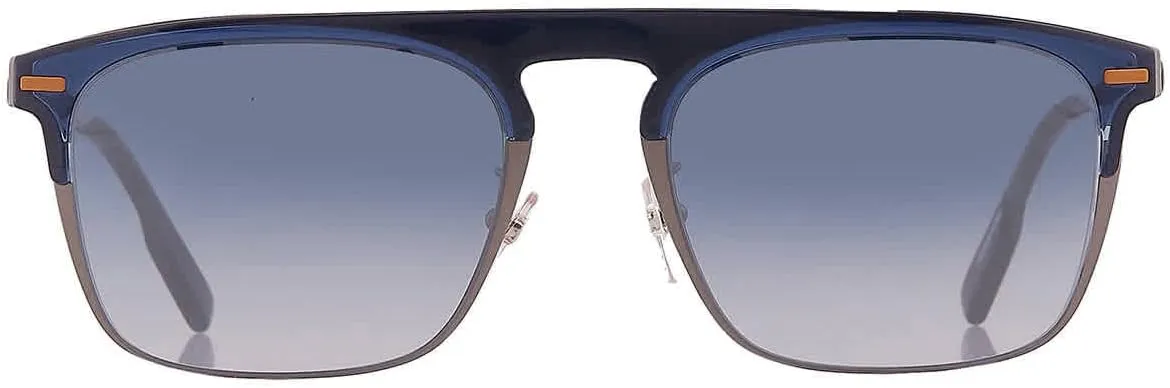 Ermenegildo Zegna Sunglasses EZ 0216 -H 90X Semishiny Gunmetal, Shiny Blue, Vicu