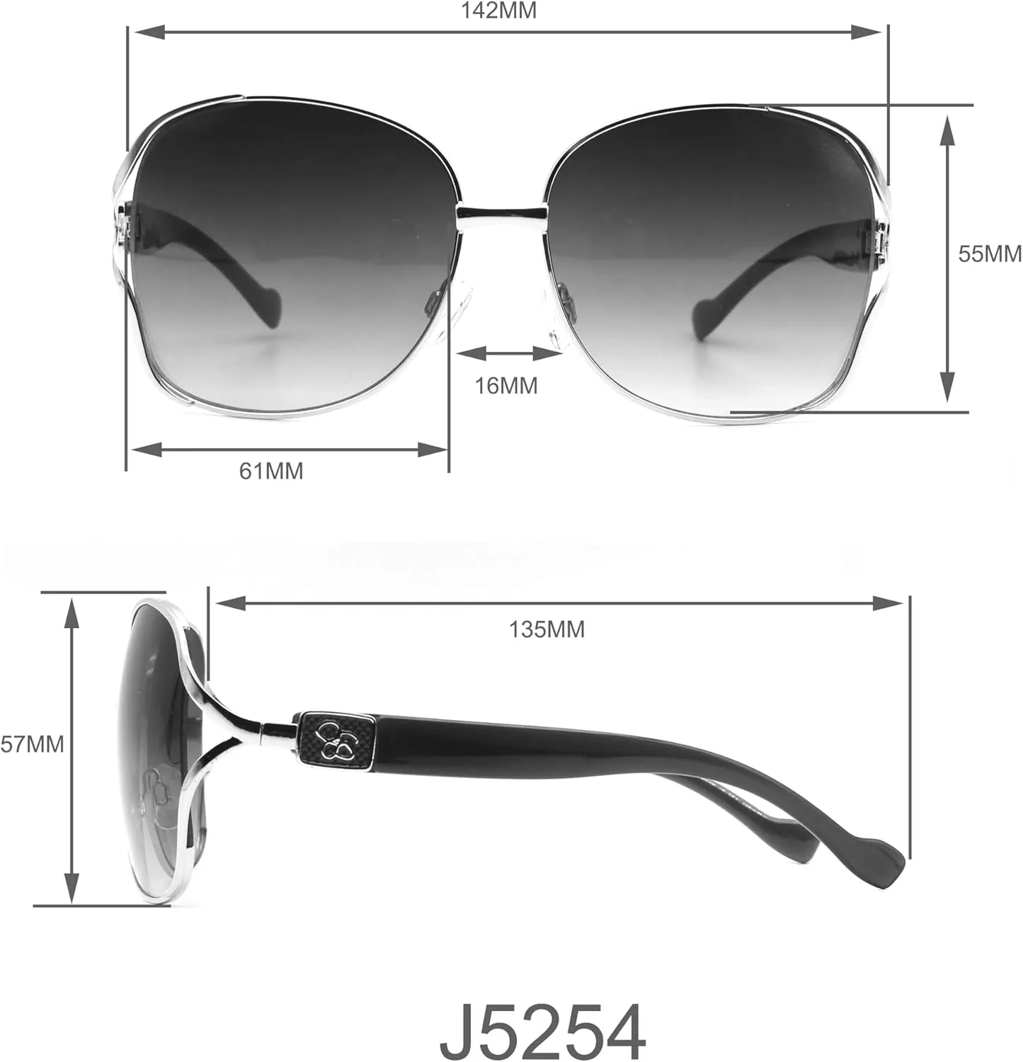 essica Simpson Women's J6214 Oversized Cat Eye Square Sunglasses