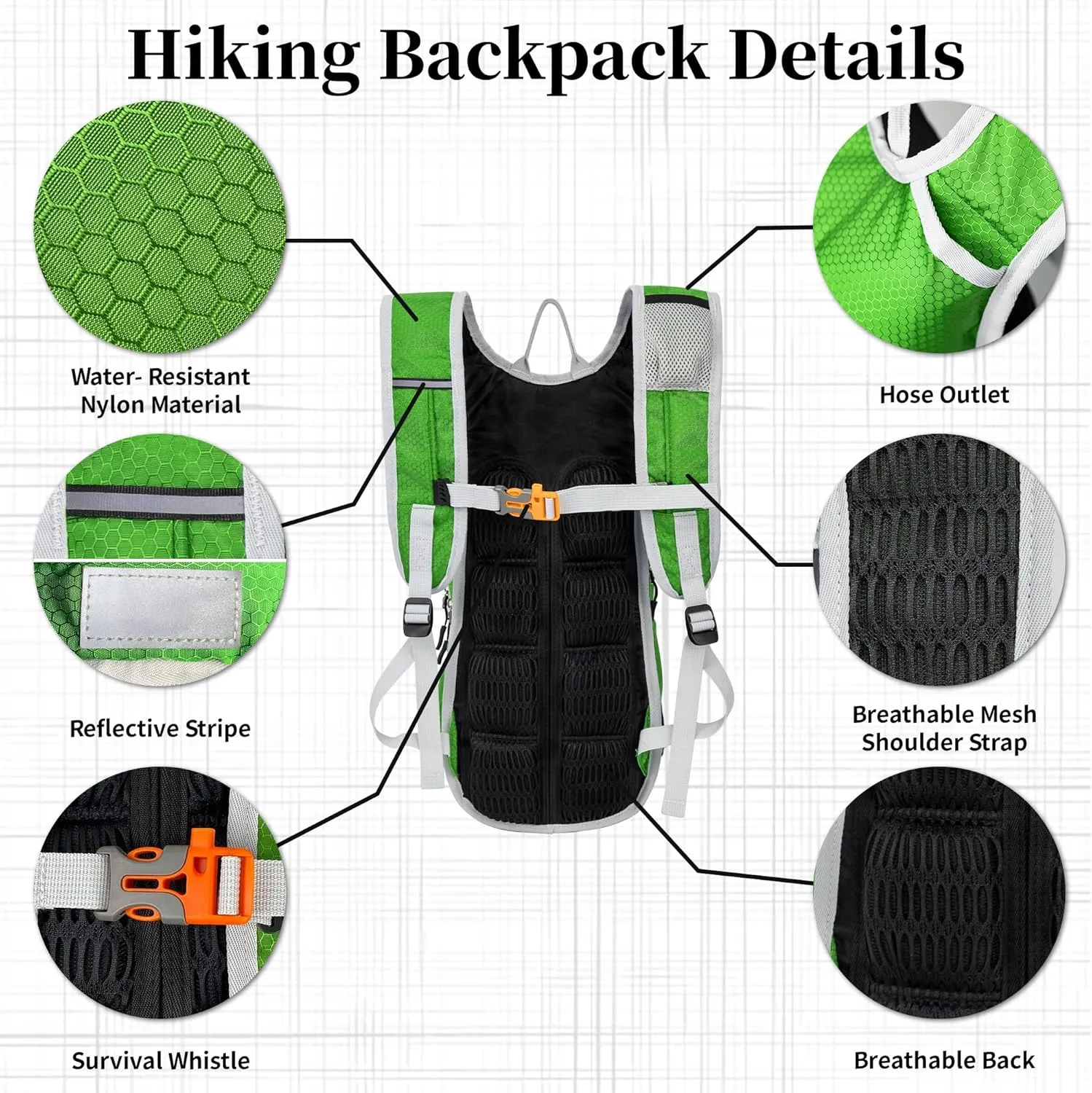 EULANT Running Backpack, Small Waterproof Daypack for Hiking Cycling Camping Walking Jogging, Water Backpack for Women Men