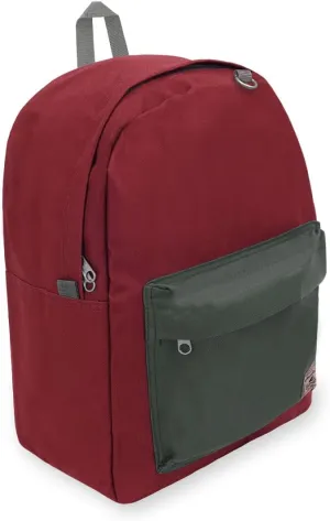 Everest Classic Color Block Backpack, Burgundy/Charcoal, One Size