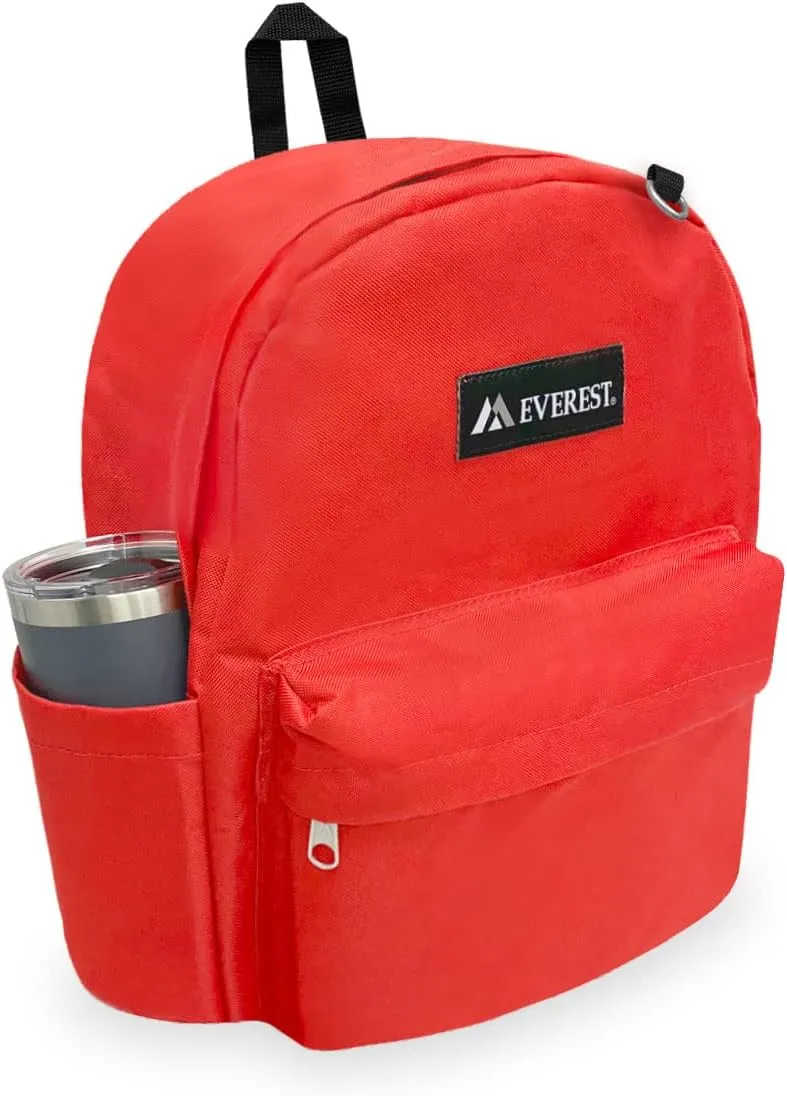 Everest Classic Laptop Backpack W/Side Pocket, Dark Gray, One Size