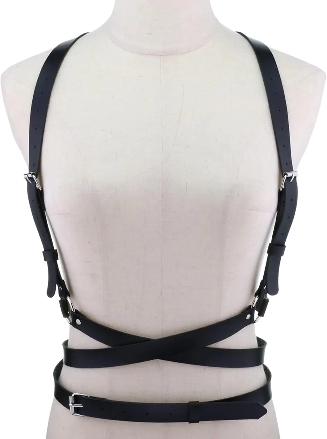 eYLun Women Leather Punk Waist Harness Belt