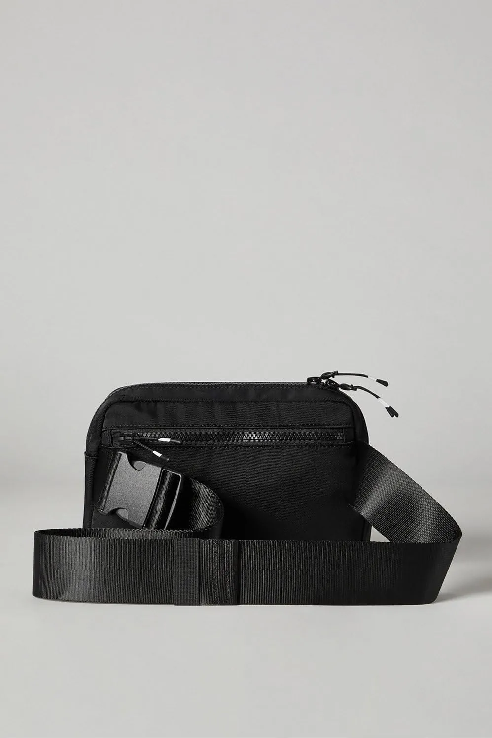 Fabletics The Big Belt Bag, Quick Dry, Zip Pockets, Hidden Pockets, Reflective, Black, OS