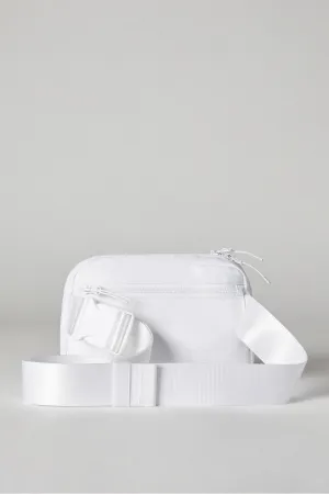 Fabletics The Big Belt Bag, Quick Dry, Zip Pockets, Hidden Pockets, Reflective, Classic White, OS