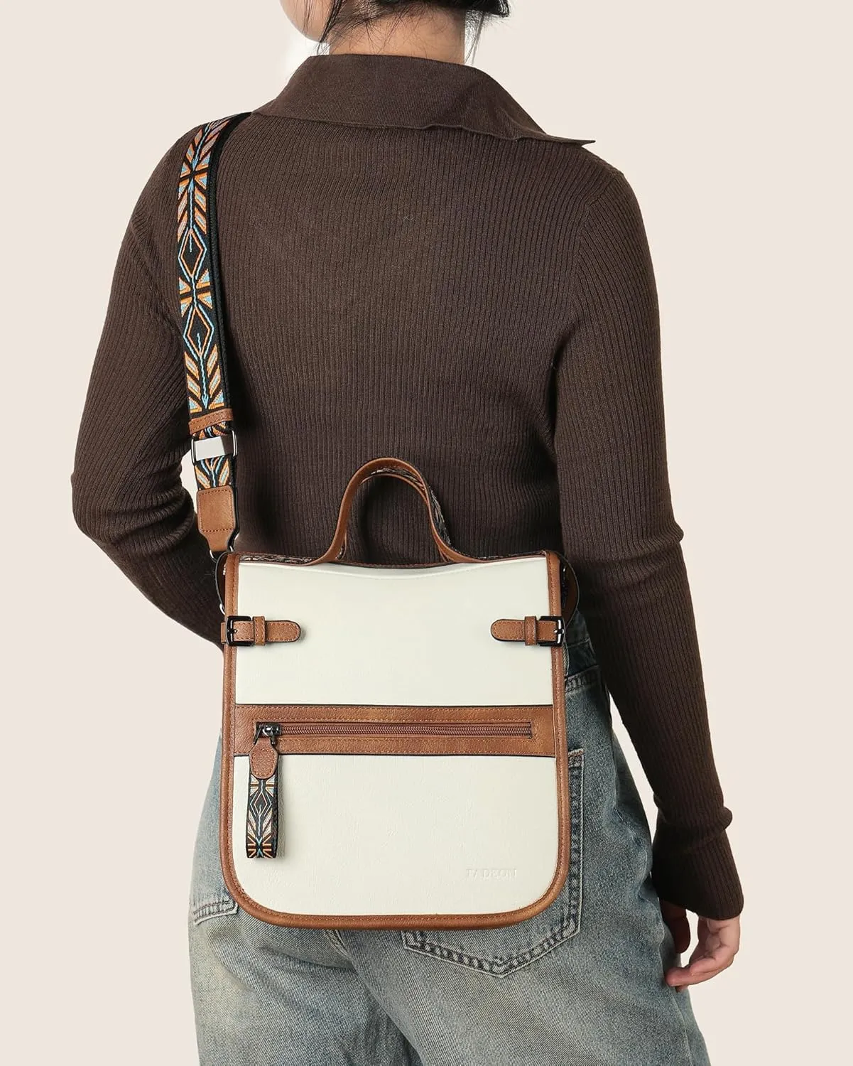 FADEON Crossbody Bags Purses for Women Designer Cross Body Shoulder Bag Purse PU Leather Top Handle Handbag Wide Strap