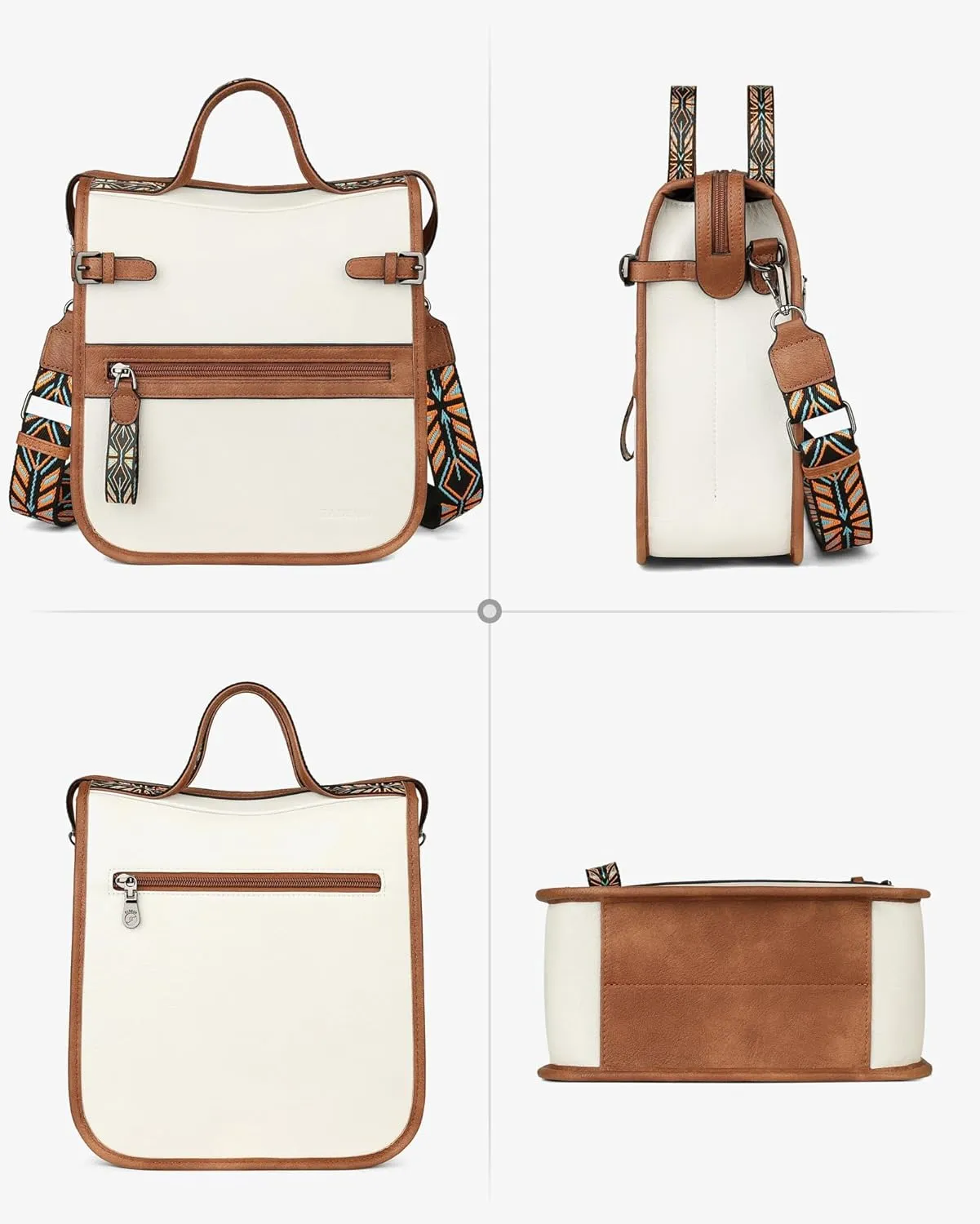FADEON Crossbody Bags Purses for Women Designer Cross Body Shoulder Bag Purse PU Leather Top Handle Handbag Wide Strap