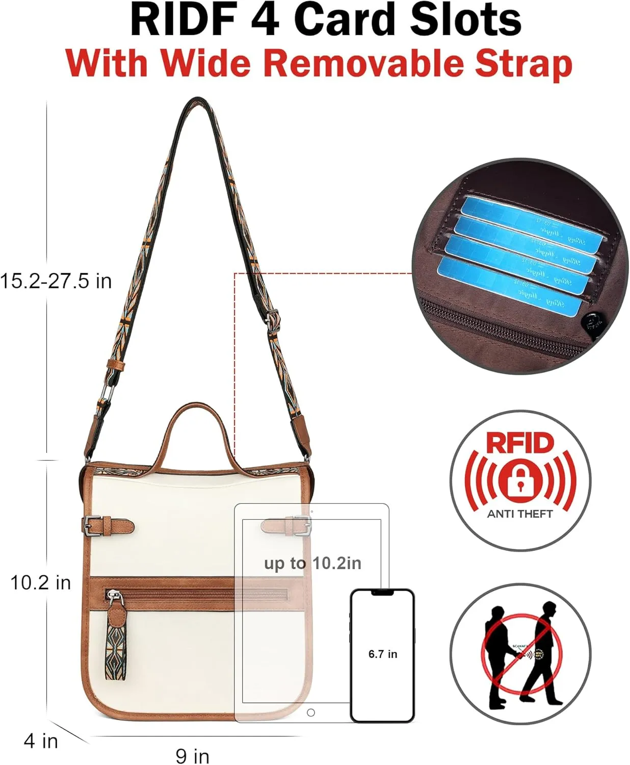 FADEON Crossbody Bags Purses for Women Designer Cross Body Shoulder Bag Purse PU Leather Top Handle Handbag Wide Strap