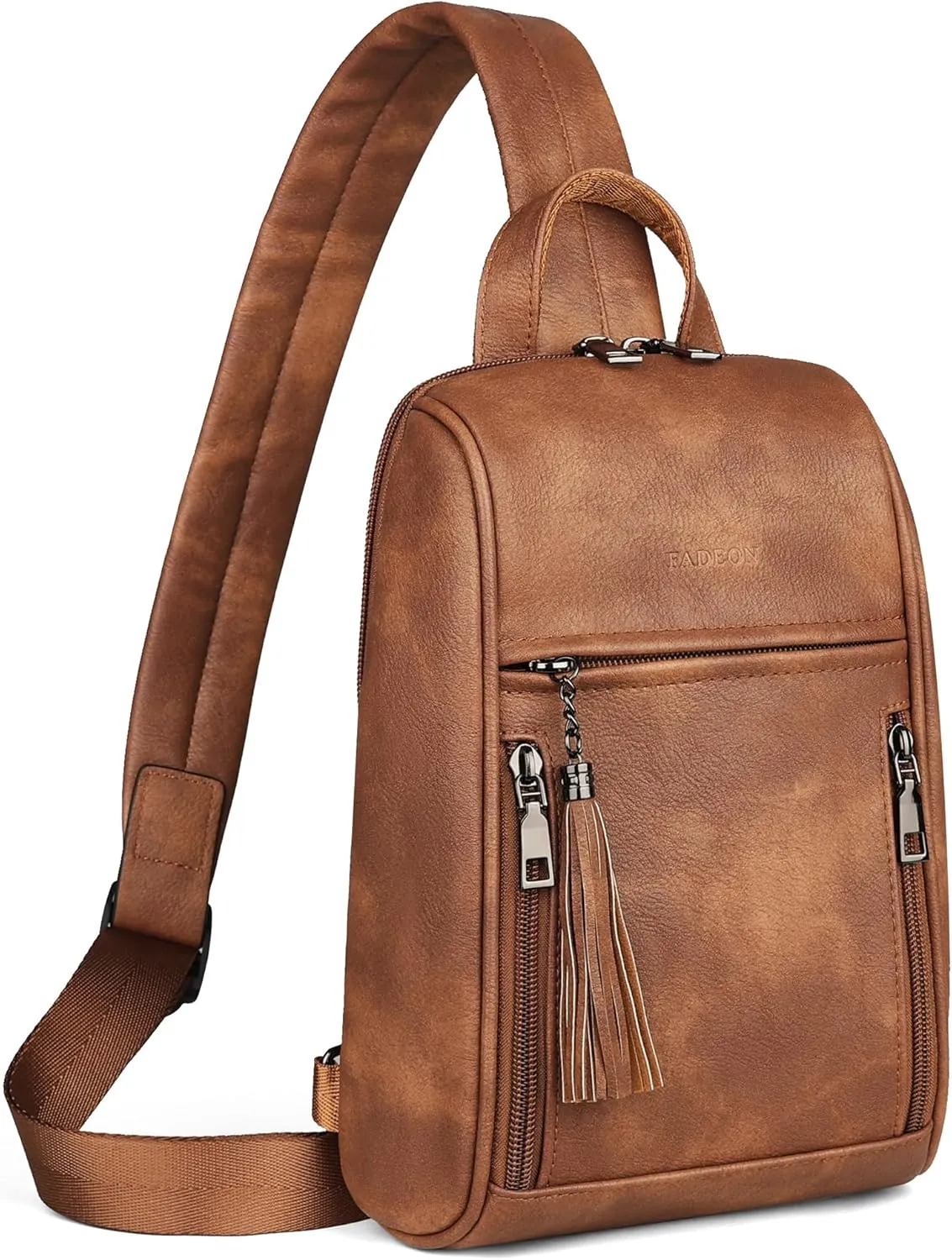 FADEON Sling Bag for Women Crossbody Purse Sling Bags, Designer Sling Purses Medium Travel Multi-Pocket Sling Backpack
