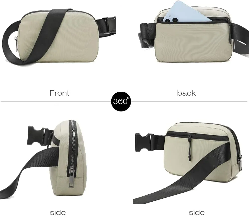Fanny Belt Bag Waist Pack Crossbody Bags Bum Bag for Running Hiking Travel Workout Adjustable Strap for Women-Khaki