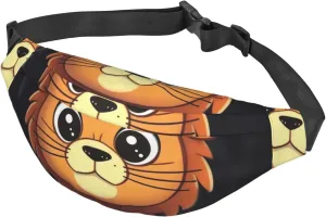 Fanny Pack Belt Bag for Women Men Adjustable Waist Pack Bag Cute cartoon lion Crossbody Bags for Travel