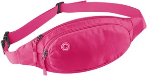 Fanny Pack Crossbody Bags for Women Men Waterproof Waist Belt Bag for Running, Hiking and Travelling (PINK)