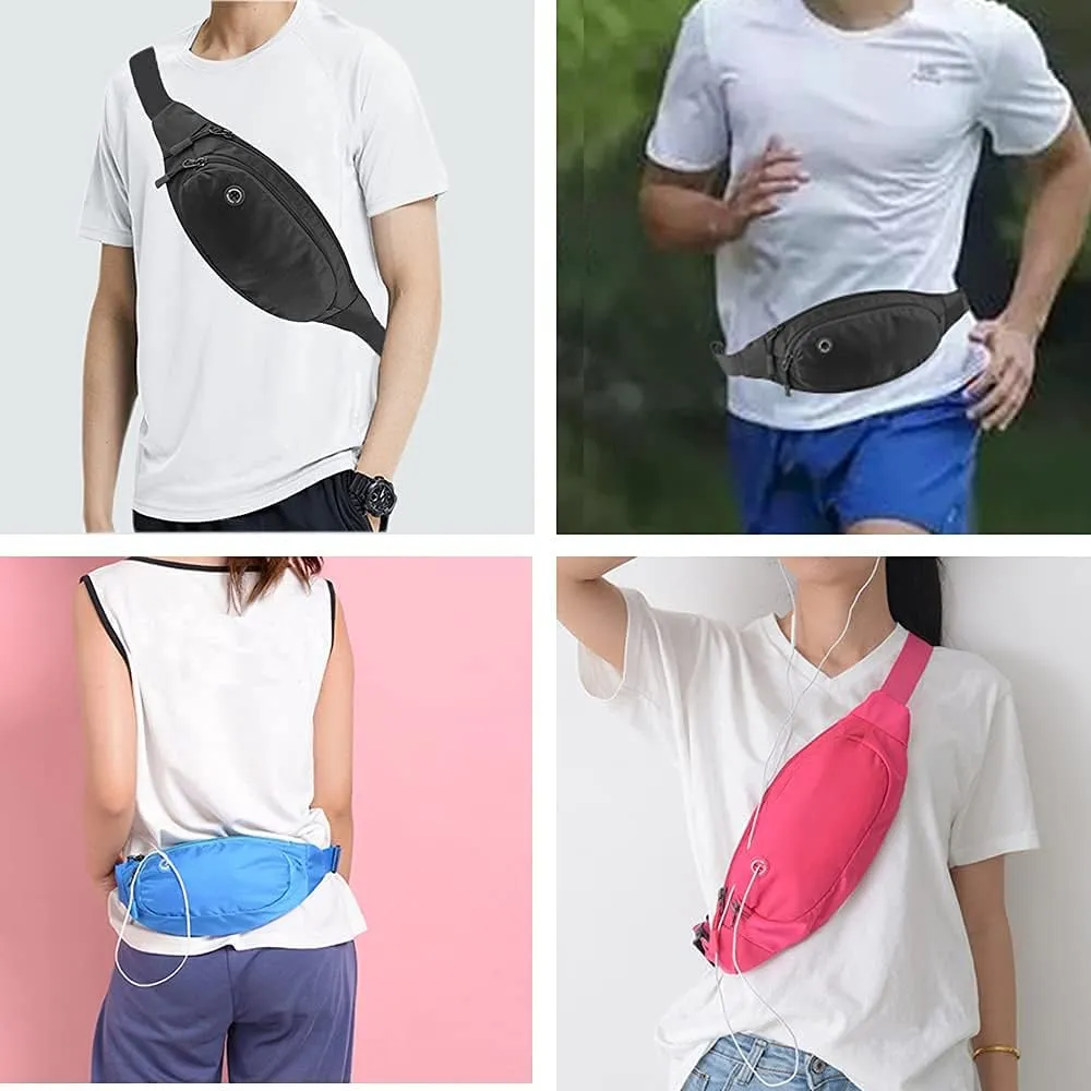 Fanny Pack Crossbody Bags for Women Men Waterproof Waist Belt Bag for Running, Hiking and Travelling (PINK)