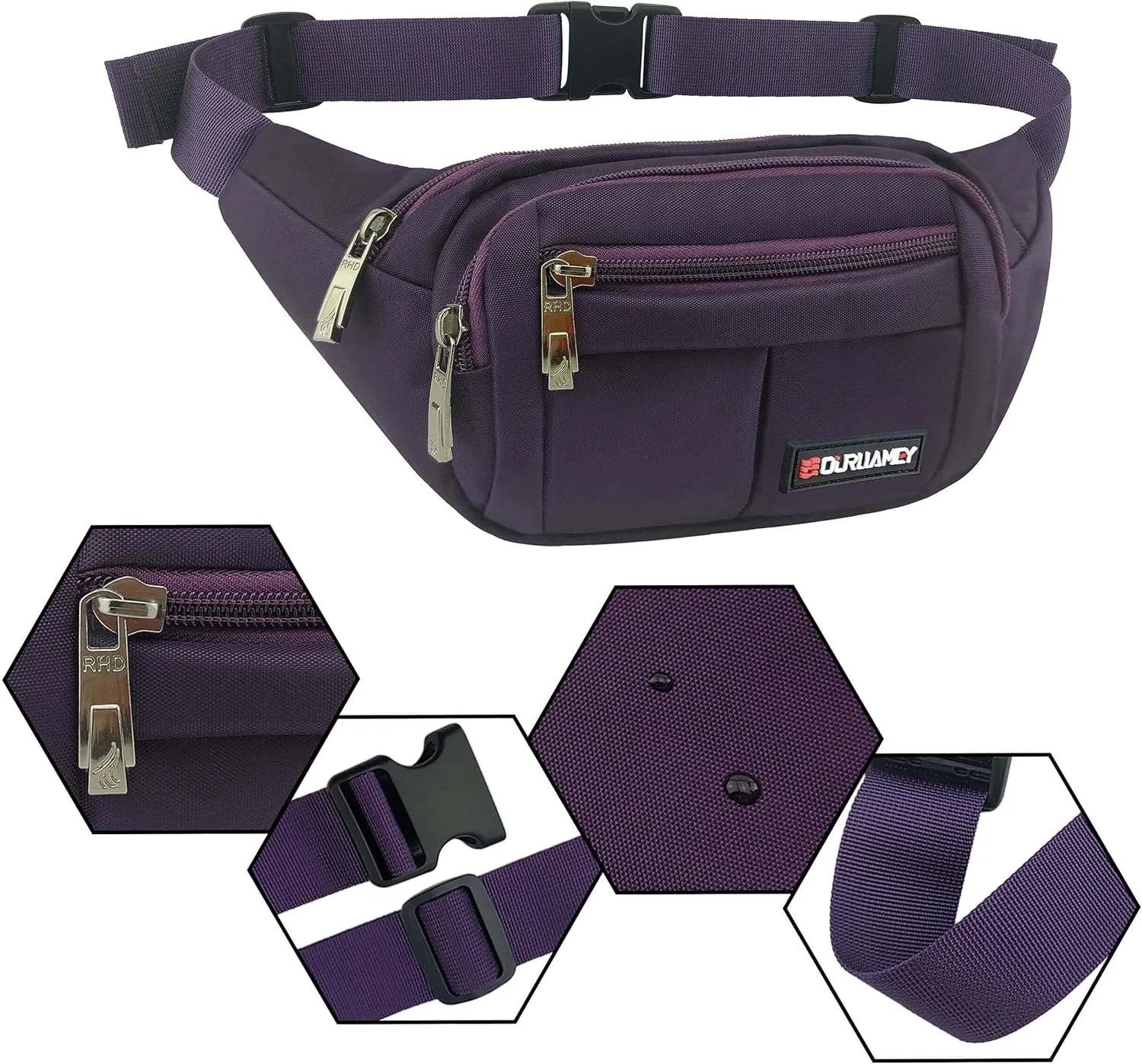 Fanny Pack for Men Fanny Packs for Women Fashionable Waist Bag for Hiking Running Traveling Plus Size Adjustable