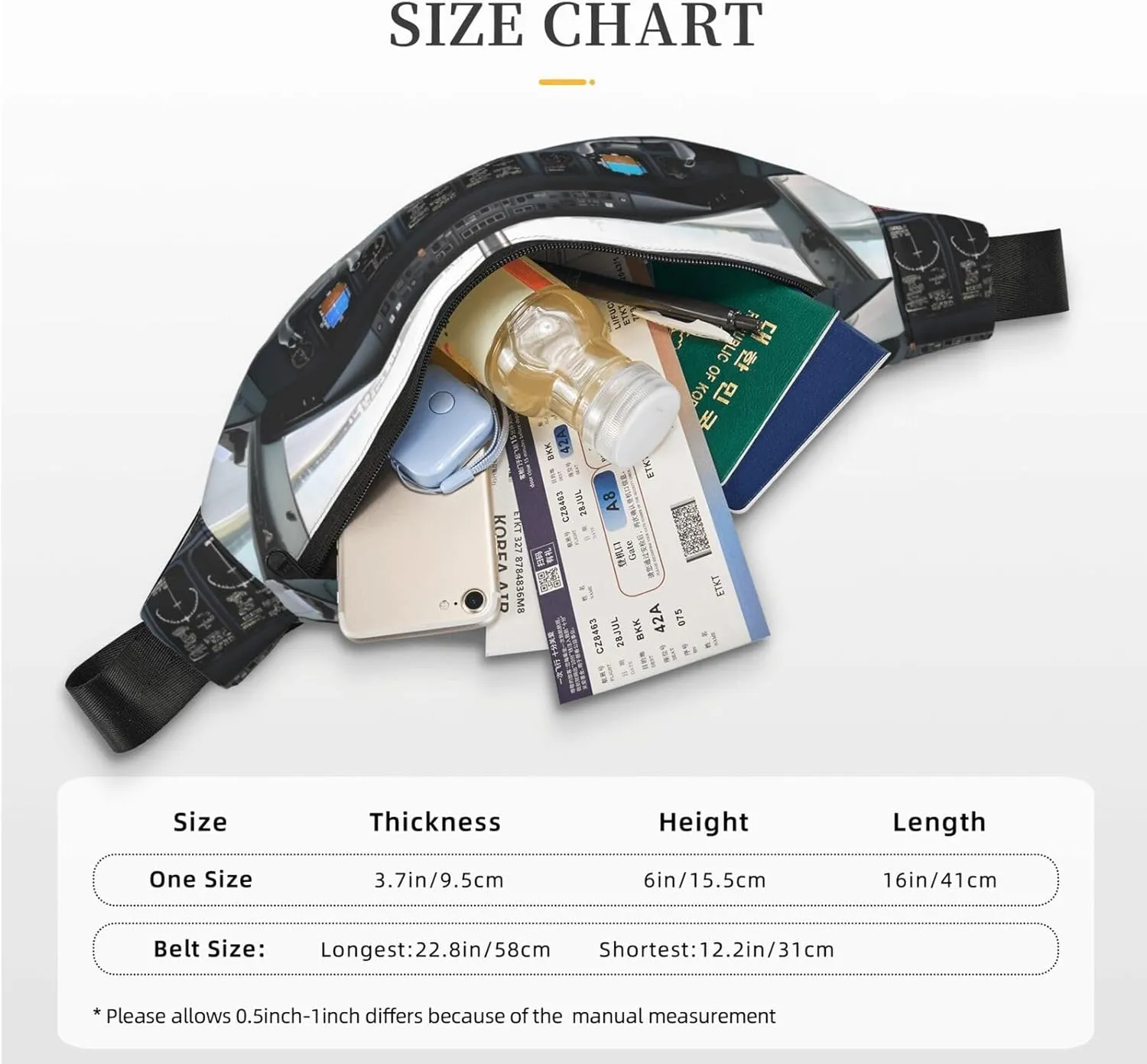 Fanny Pack for Men Women Airplane Cockpit Belt Bag with Adjustable Strap Fashion Waist Bag Waist Pack for Travel