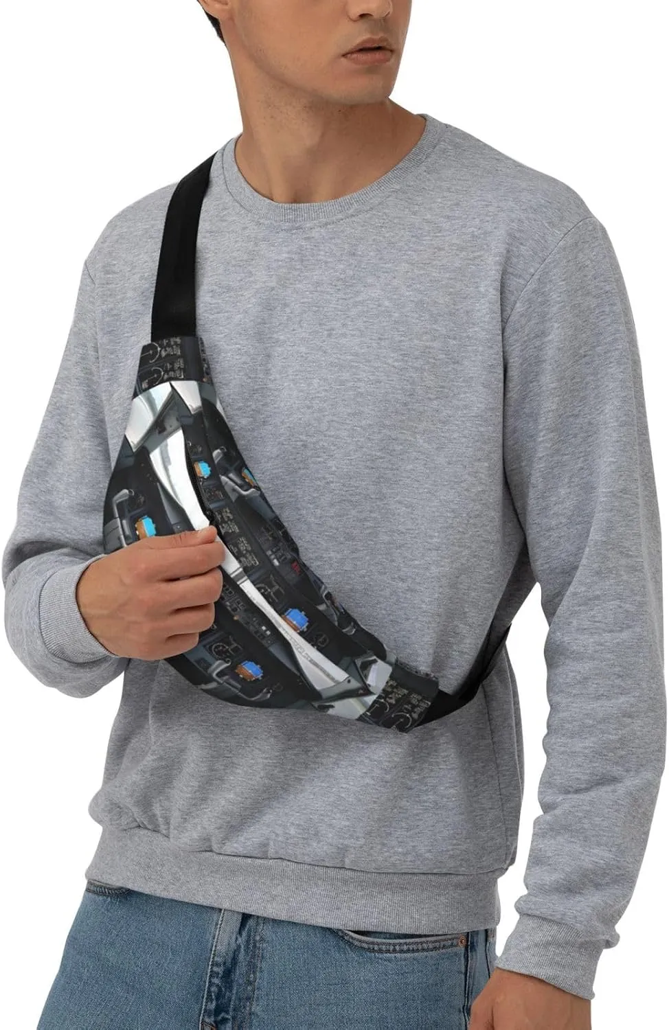 Fanny Pack for Men Women Airplane Cockpit Belt Bag with Adjustable Strap Fashion Waist Bag Waist Pack for Travel
