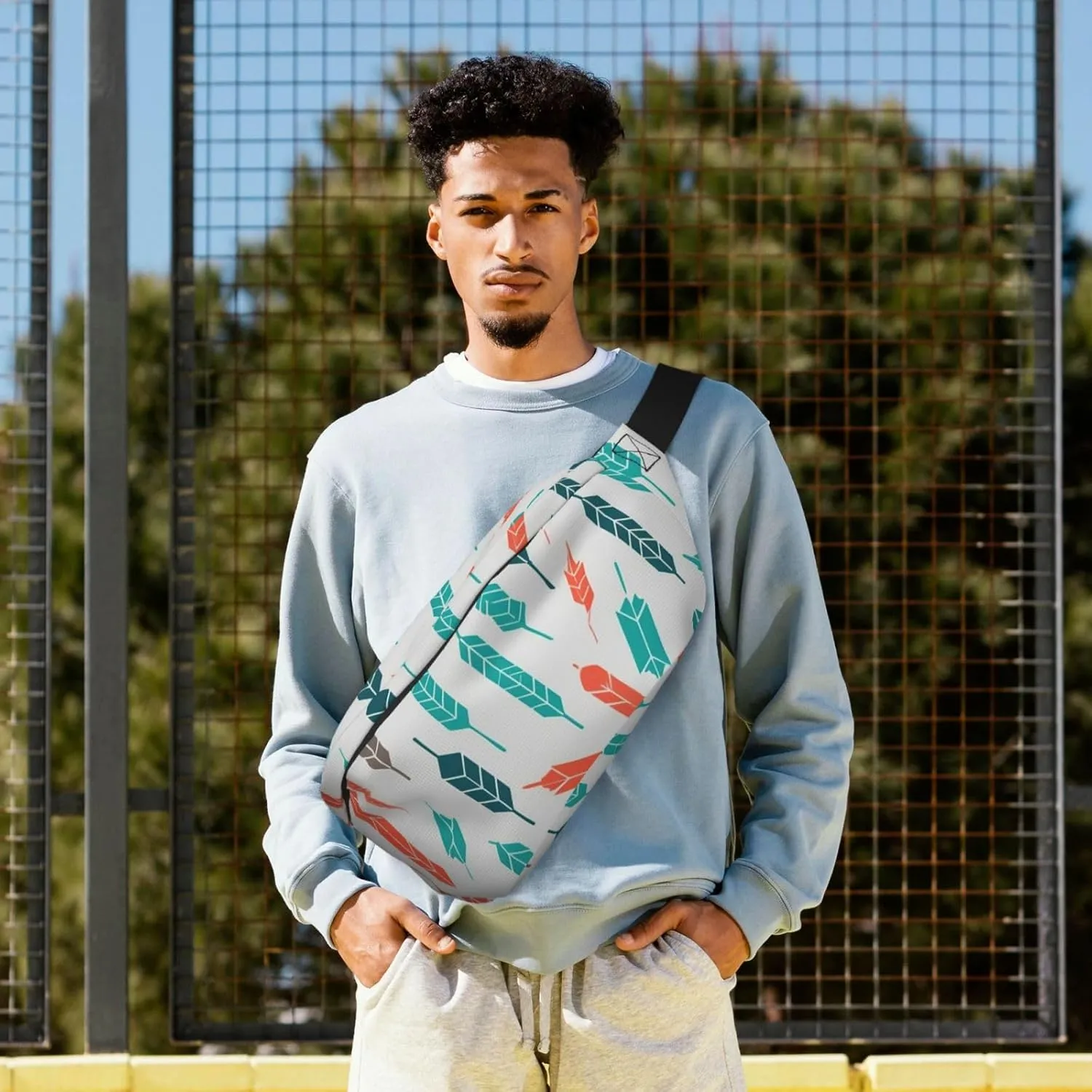 Fanny Pack for Men Women Coral and Teal Arrows Belt Bag with Adjustable Strap Fashion Waist Bag Waist Pack for Travel