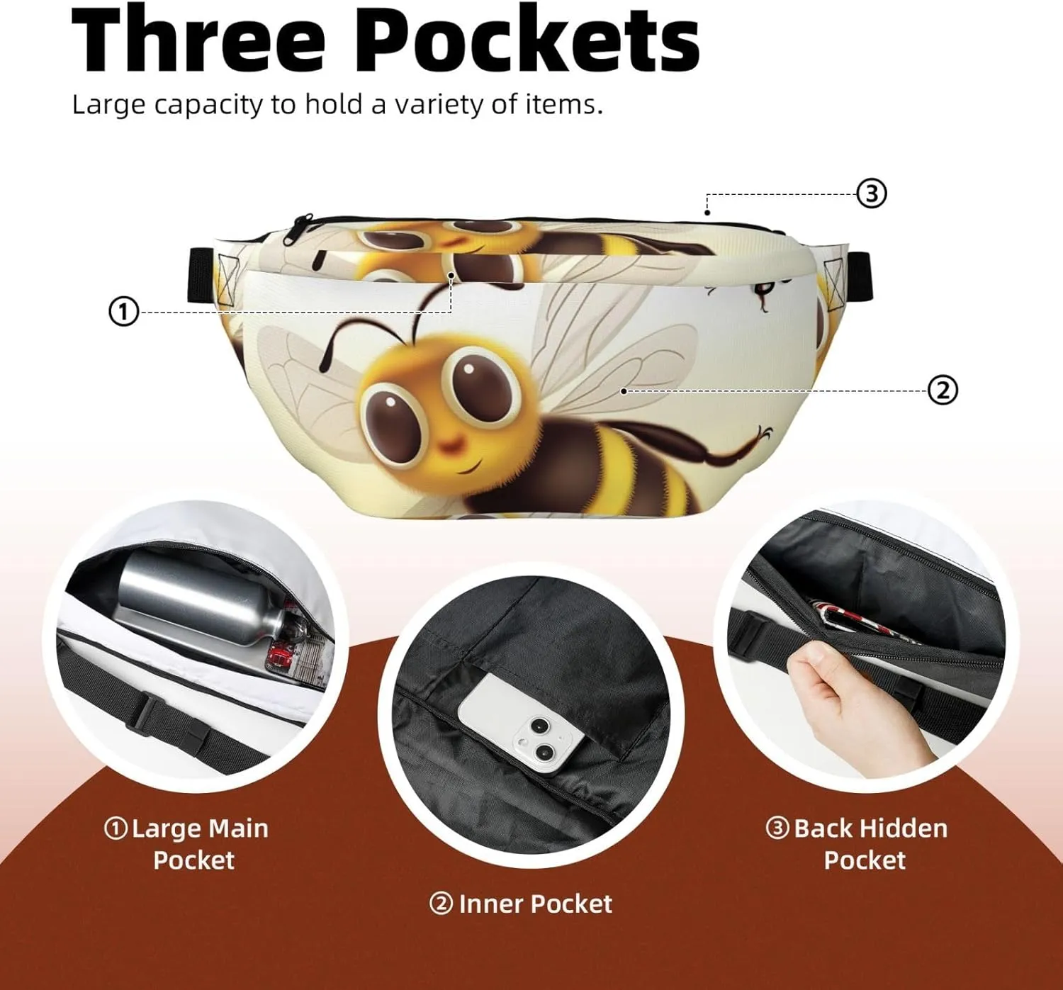 Fanny Pack for Men Women Flying Animals Belt Bag with Adjustable Strap Fashion Waist Bag Waist Pack for Travel