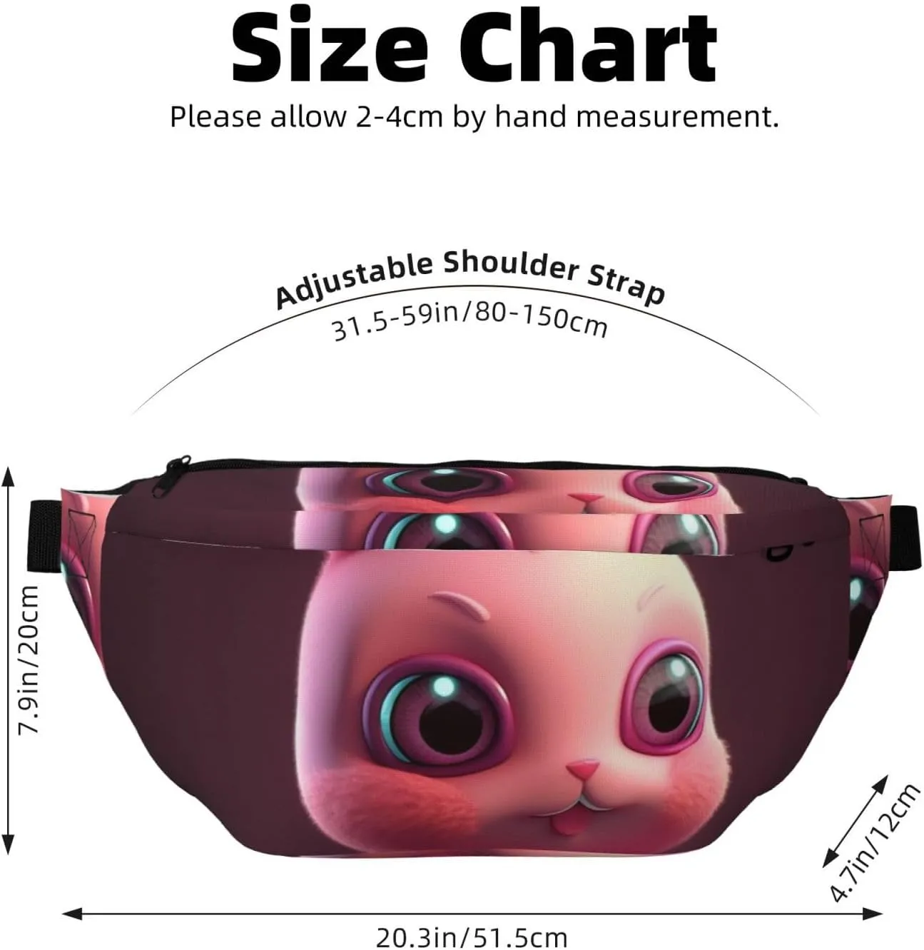 Fanny Pack for Men Women Rabbit Sticking out Tongue Belt Bag with Adjustable Strap Fashion Waist Bag Waist Pack for Travel