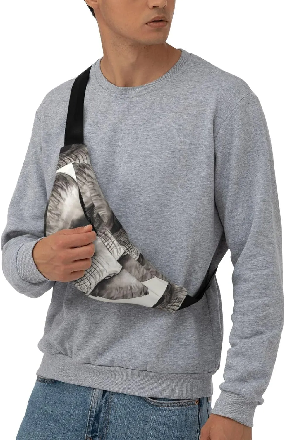Fanny Pack for Men Women Waist Bag Adjustable Waist Pack Crossbody Belt Bag Elephant Sketch Bum Bag