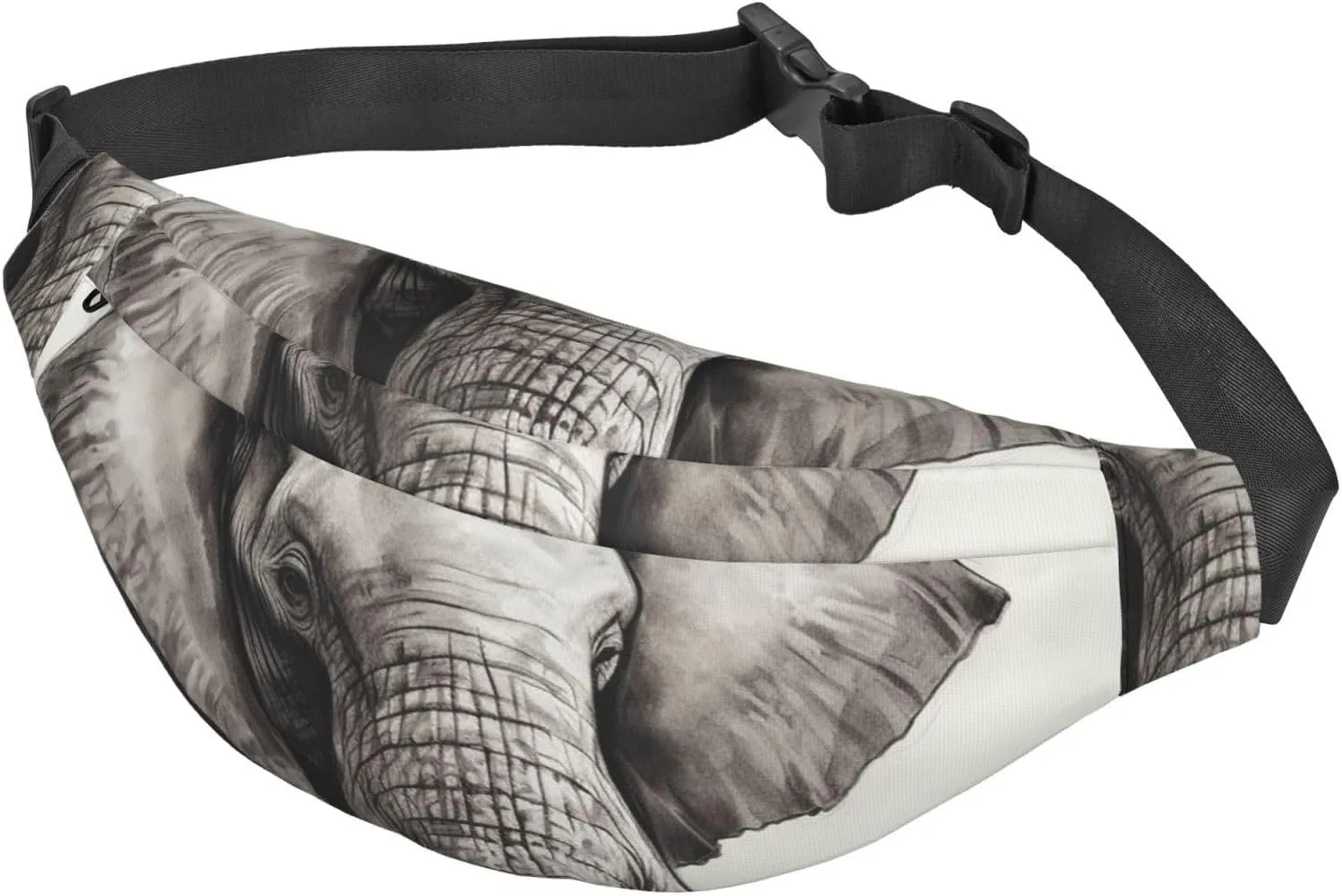 Fanny Pack for Men Women Waist Bag Adjustable Waist Pack Crossbody Belt Bag Elephant Sketch Bum Bag