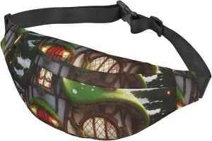 Fanny Pack for Men Women Waist Bag Adjustable Waist Pack Crossbody Belt Bag elfs house Bum Bag