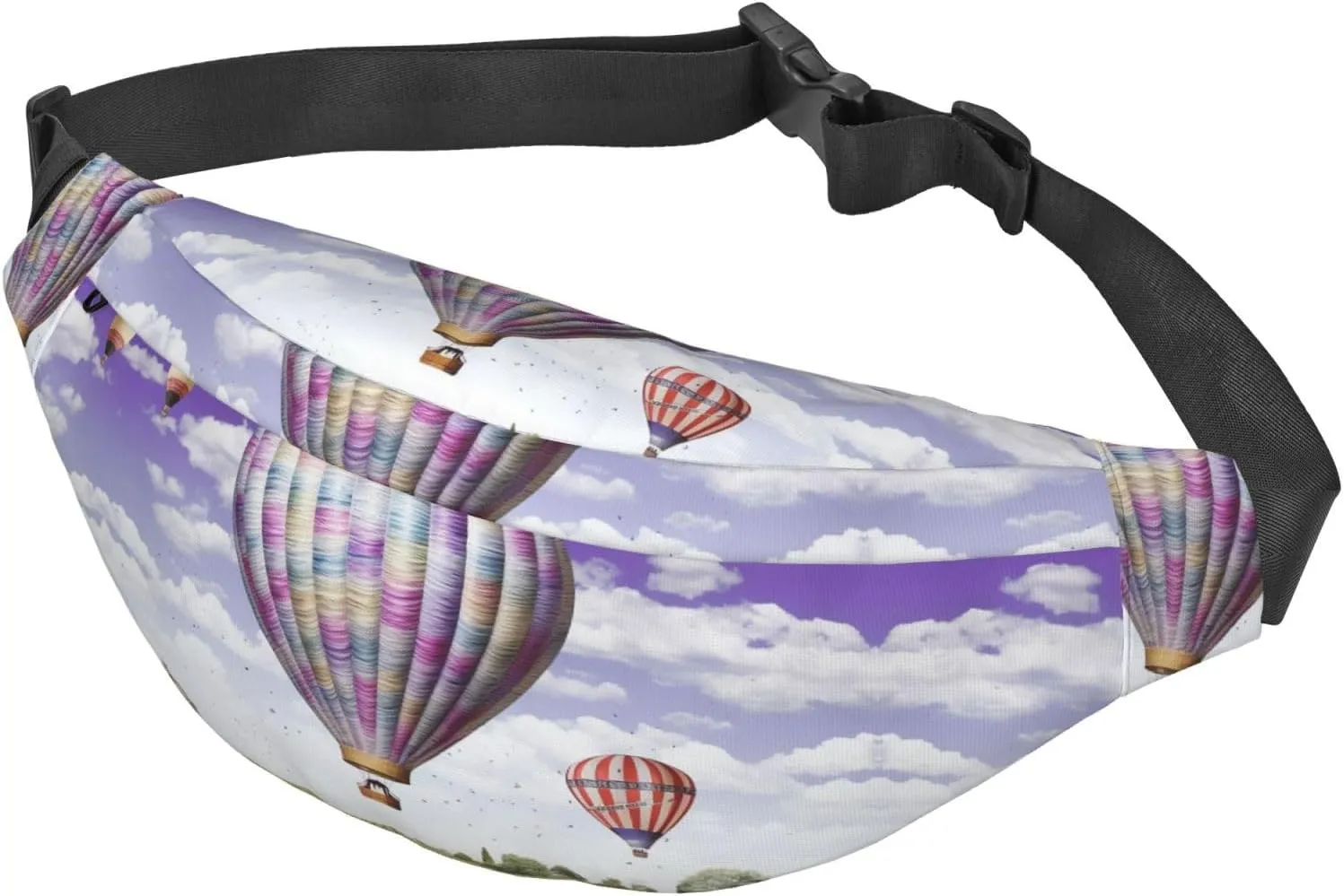 Fanny Pack for Men Women Waist Bag Adjustable Waist Pack Crossbody Belt Bag Lavender Hot Air Balloon Bum Bag