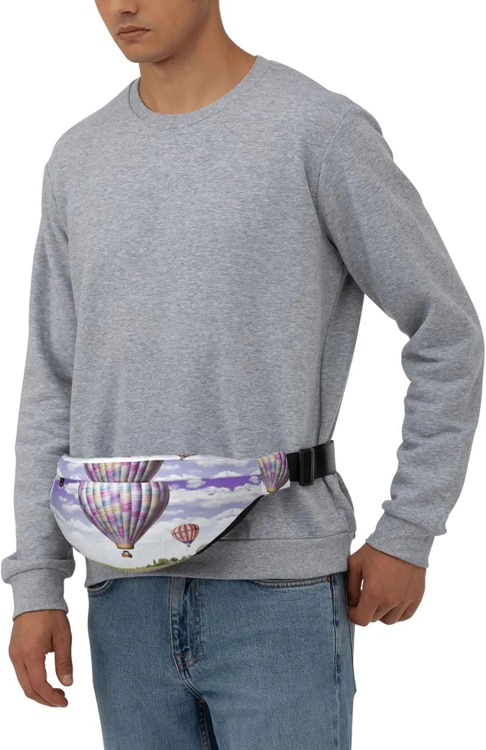 Fanny Pack for Men Women Waist Bag Adjustable Waist Pack Crossbody Belt Bag Lavender Hot Air Balloon Bum Bag