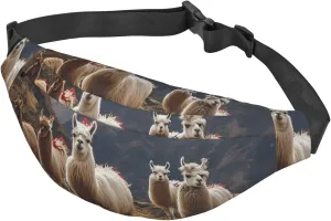 Fanny Pack for Men Women Waist Bag Adjustable Waist Pack Crossbody Belt Bag Llamas in the andes Bum Bag
