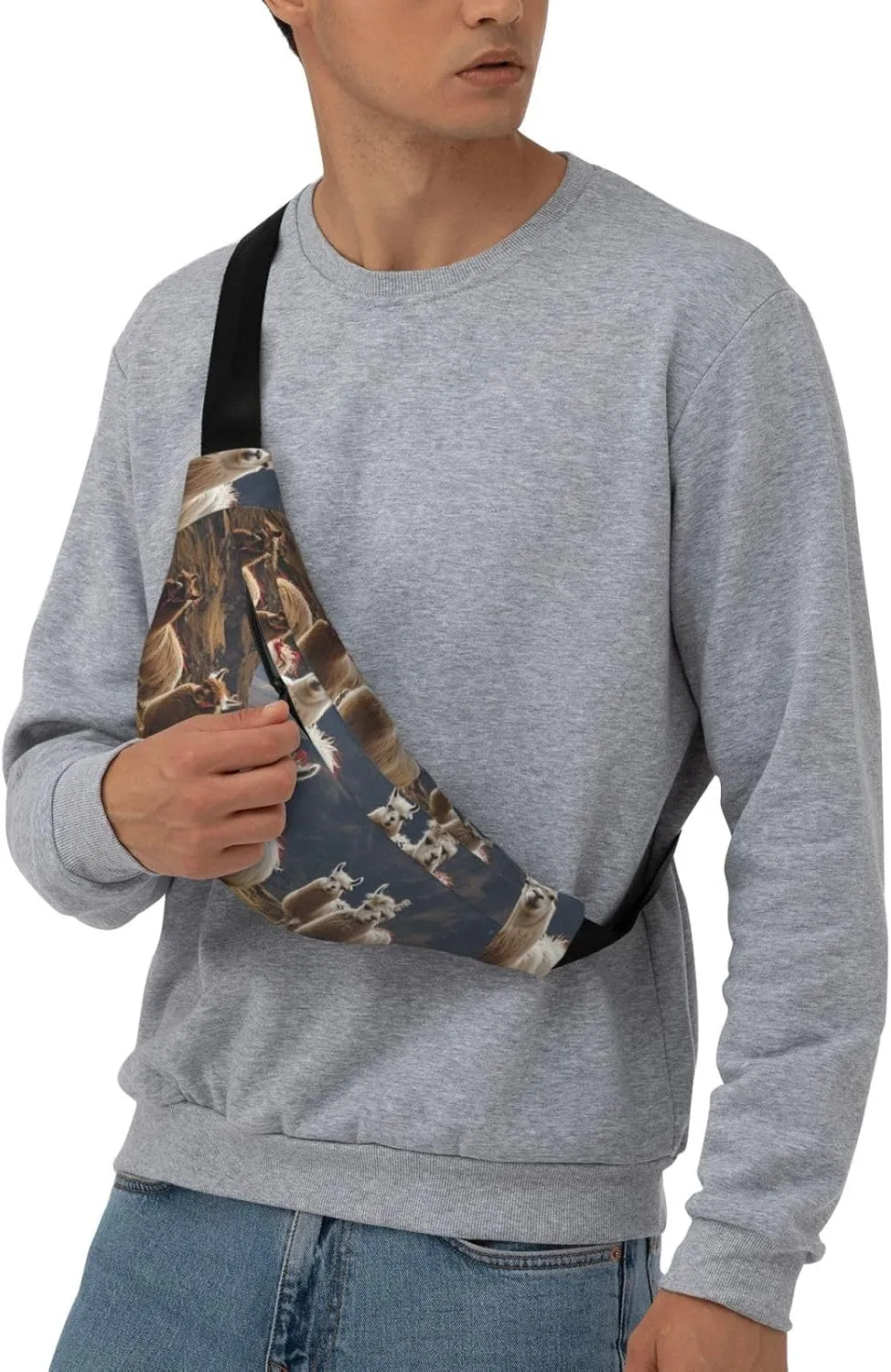 Fanny Pack for Men Women Waist Bag Adjustable Waist Pack Crossbody Belt Bag Llamas in the andes Bum Bag