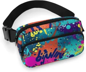 Fanny Pack for Men&Women Crossbody Waist Bag Small Sling Backpack Colorful Spray Pattern Belt Bag