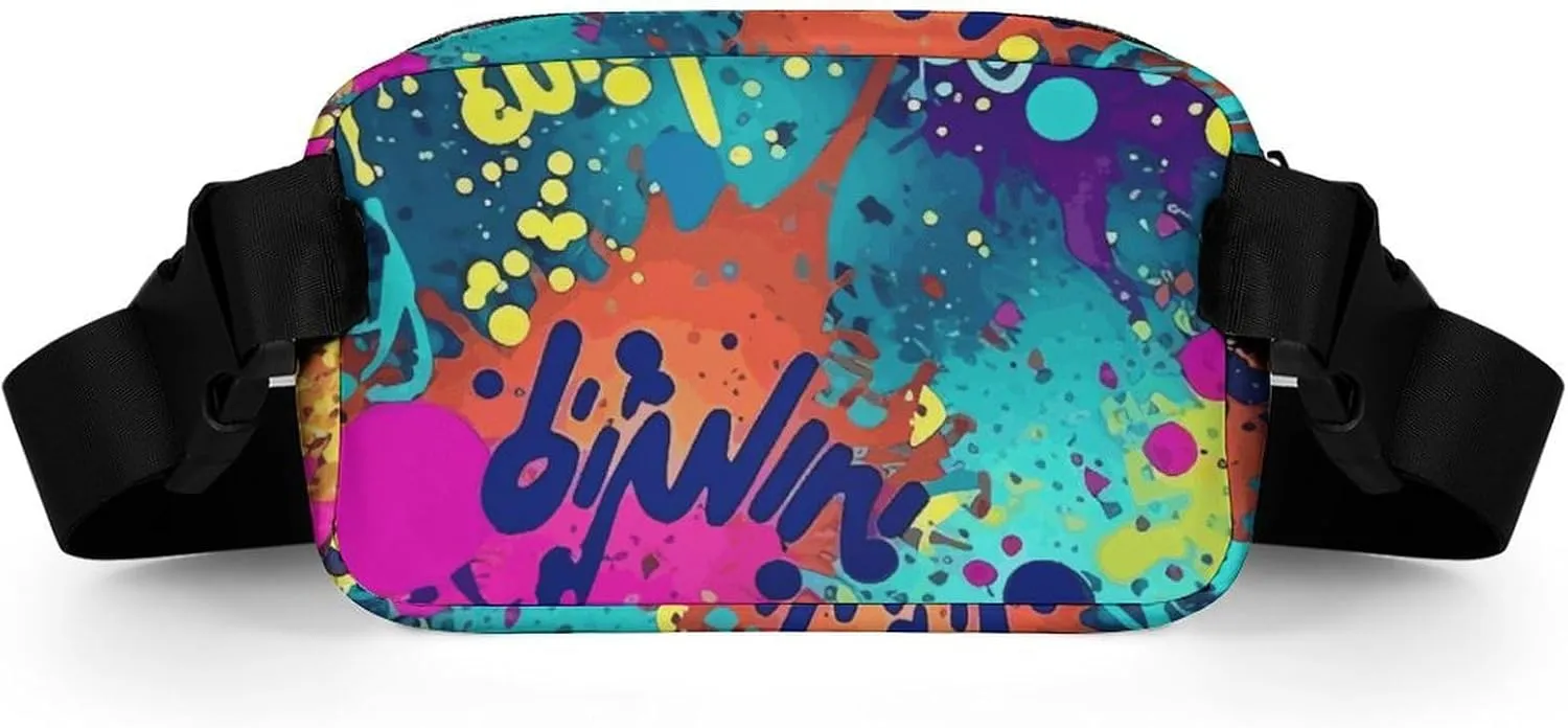 Fanny Pack for Men&Women Crossbody Waist Bag Small Sling Backpack Colorful Spray Pattern Belt Bag