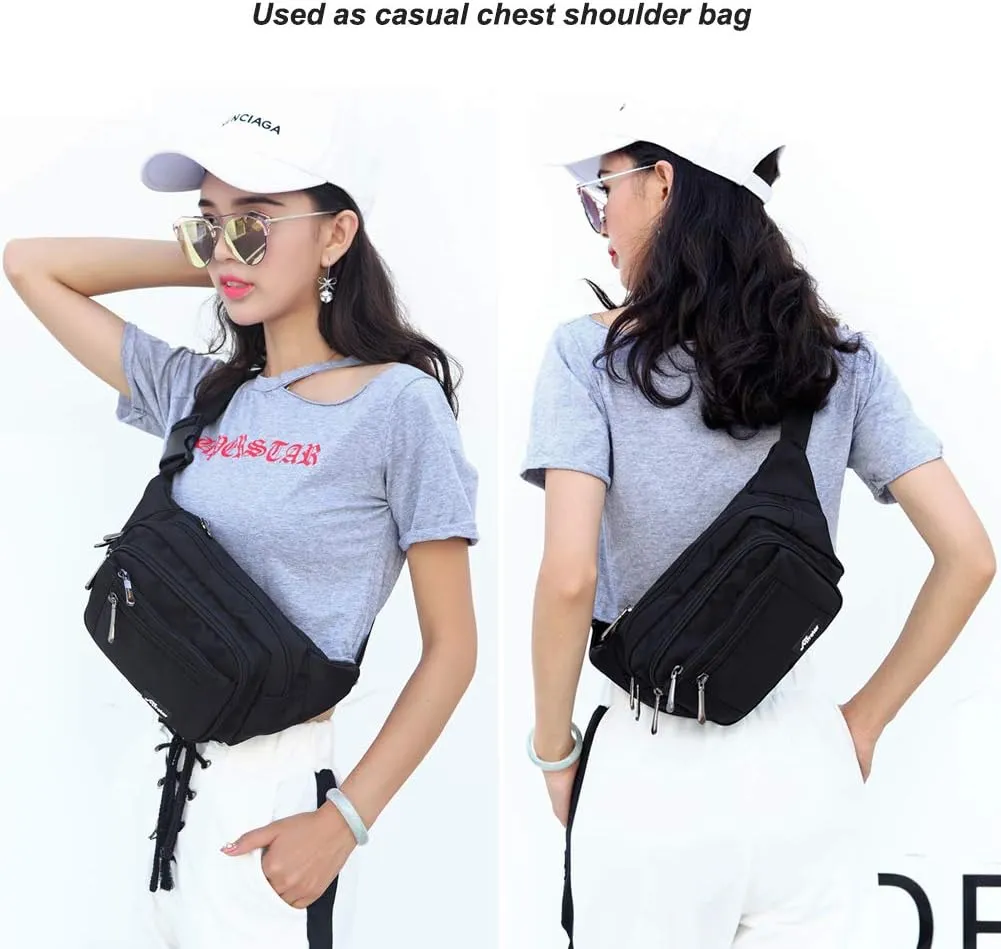 Fanny Pack for Men&Women Waterproof Waist Pack Bag Hip Bum Bag with Rain Cover Adjustable Strap for Sports Outdoors Workout Running Traveling Hiking Cycling Dog Walking Casual Fishing