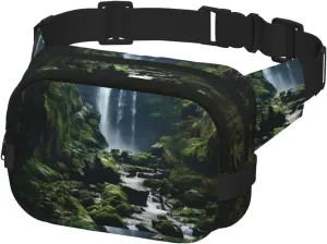 Fanny Pack for Women Men Belt Bag Waterfall cliff Waist Bags With Adjustable Straps Chest Bag Travel Crossbody Purse