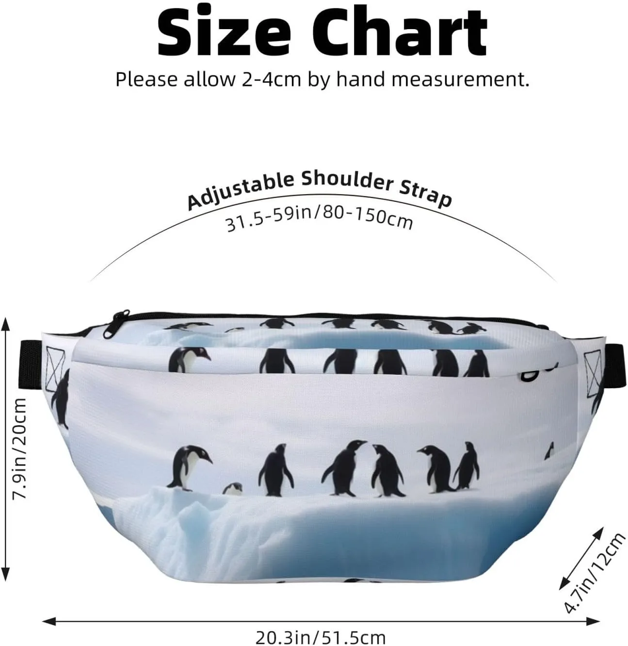Fanny Pack for Women Men Waist Bag Waterproof Penguins on the Iceberg Belt Bag with Adjustable Strap