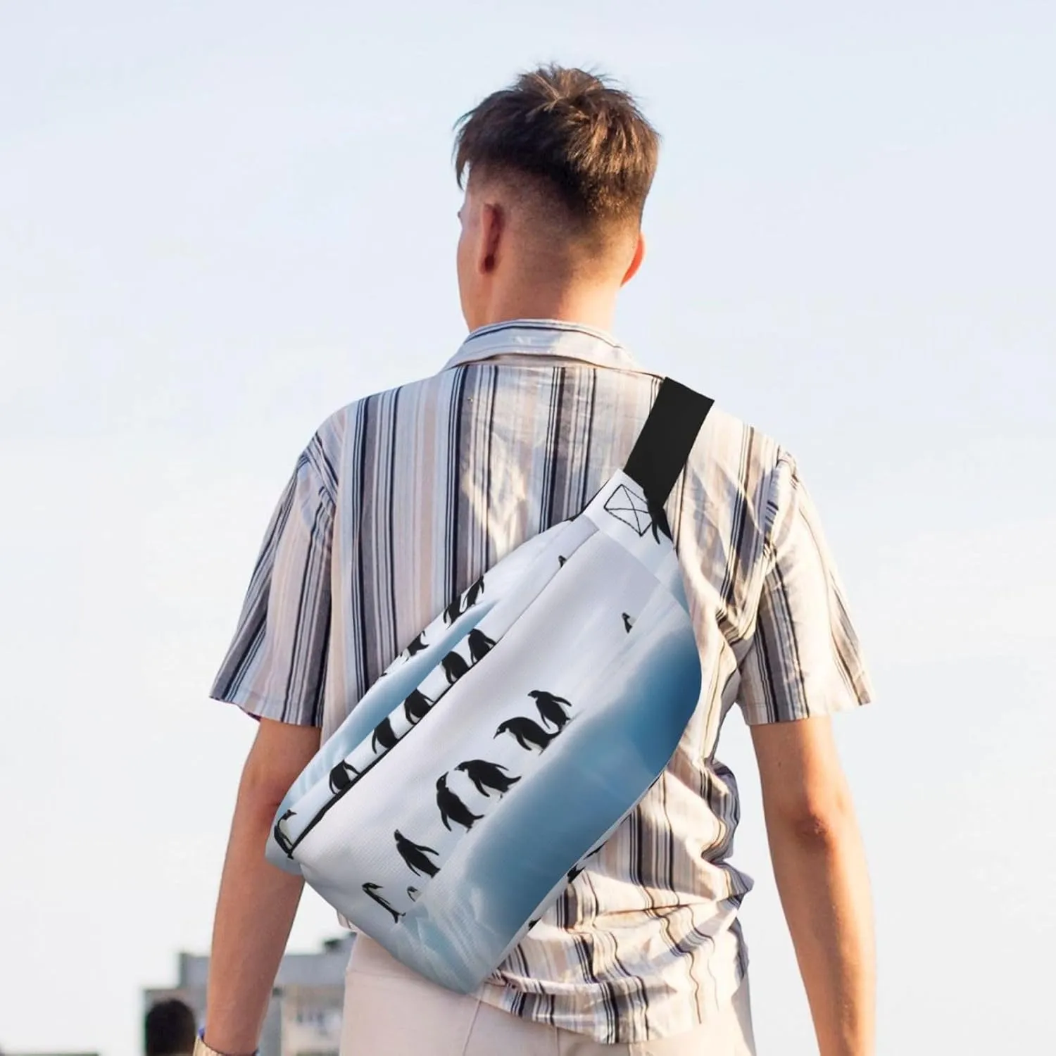 Fanny Pack for Women Men Waist Bag Waterproof Penguins on the Iceberg Belt Bag with Adjustable Strap