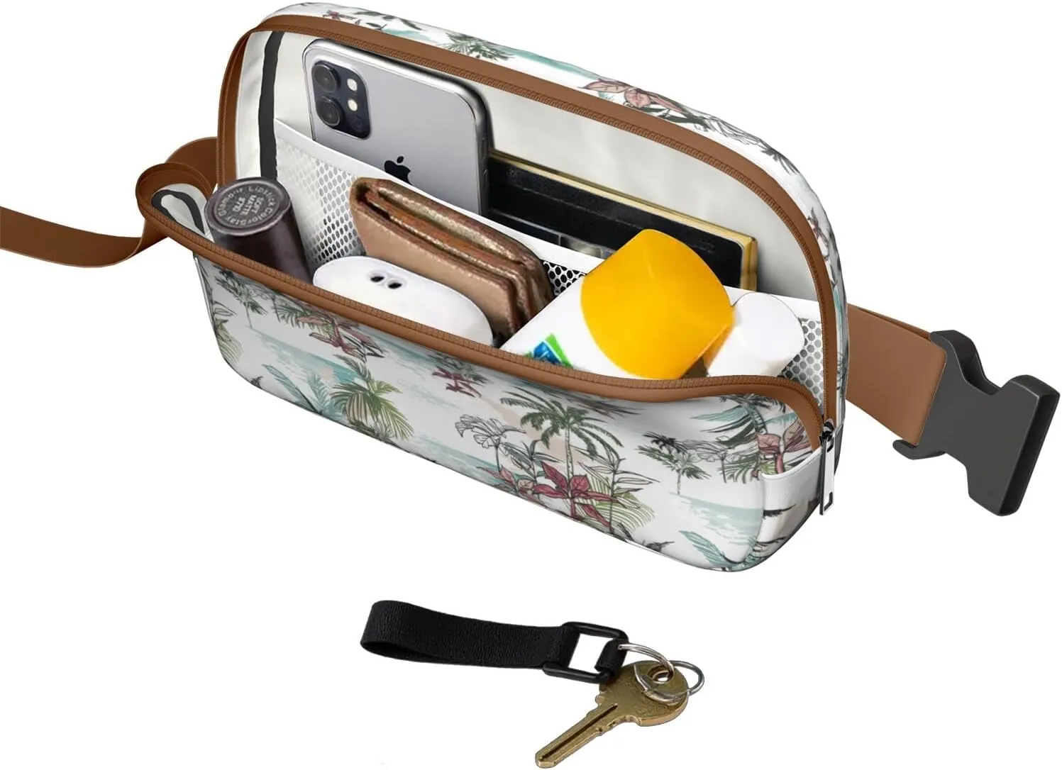 Fanny Pack for Women,Mini Waterproof Hawaiian theme Belt Bag,Fashionable Crossbody,Cute Everywhere Belt Bags Fanny Pack for Hiking,Travel.