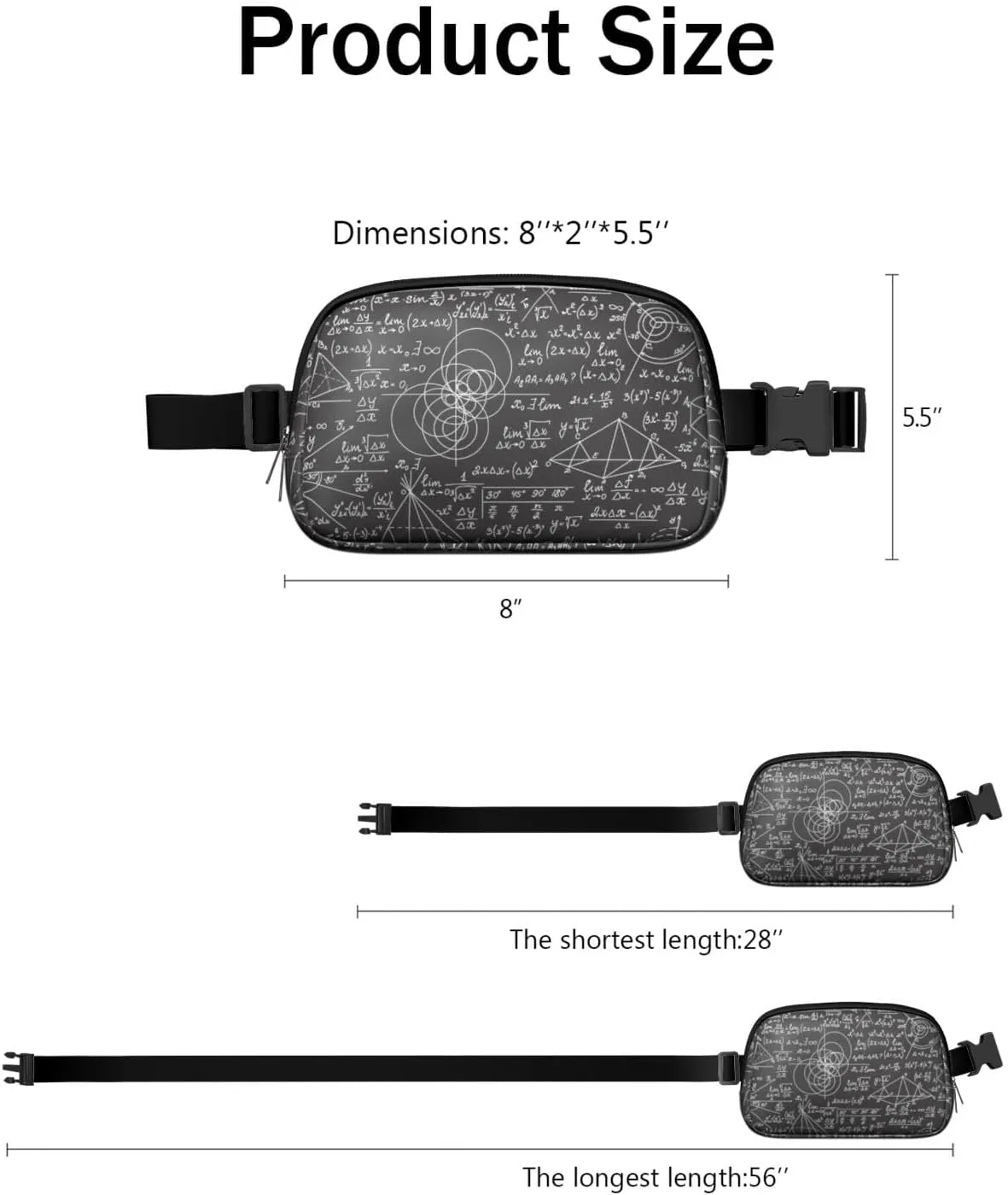 Fanny Pack for Women,Mini Waterproof Science theme Belt Bag,Fashionable Crossbody,Cute Everywhere Belt Bags Fanny Pack for Hiking,Travel.