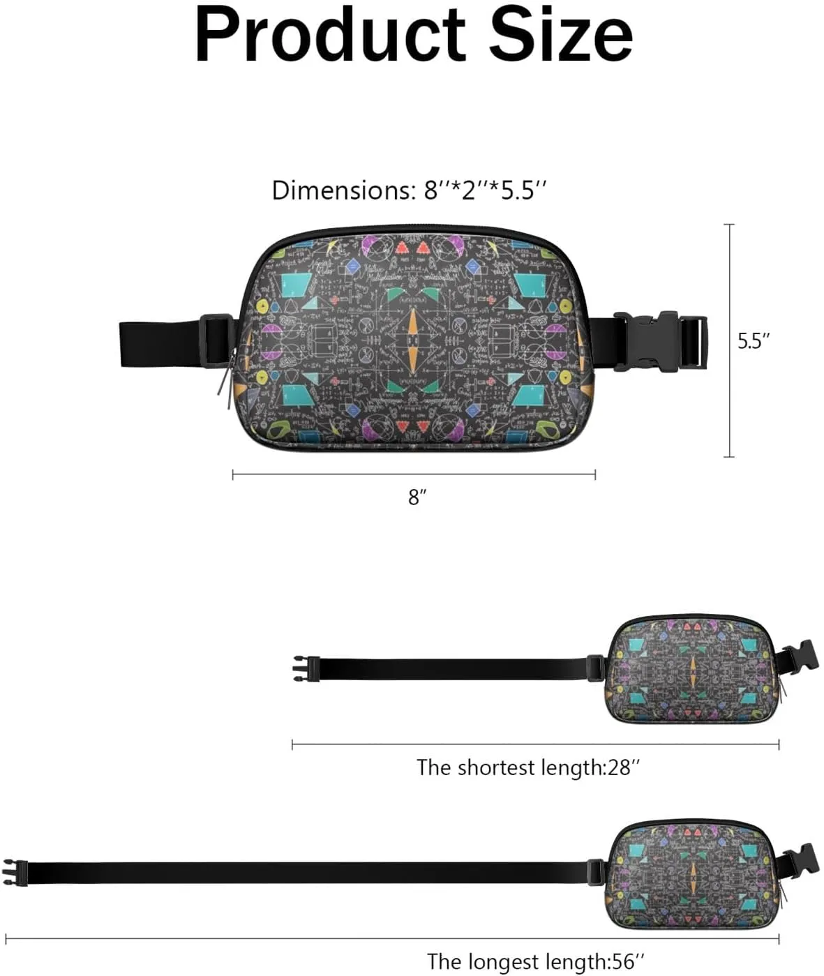Fanny Pack for Women,Mini Waterproof Science theme Belt Bag,Fashionable Crossbody,Cute Everywhere Belt Bags Fanny Pack for Hiking,Travel.