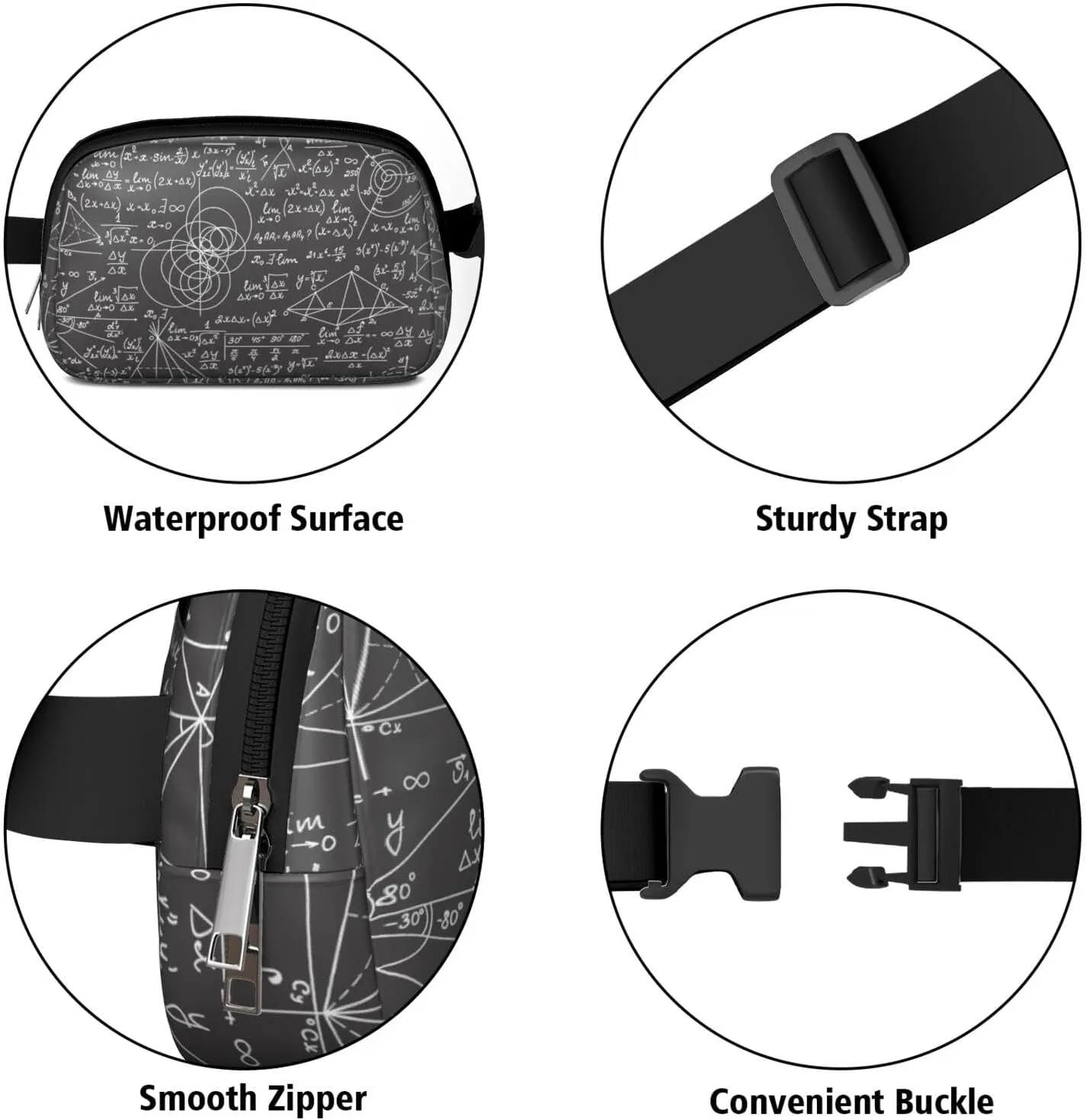 Fanny Pack for Women,Mini Waterproof Science theme Belt Bag,Fashionable Crossbody,Cute Everywhere Belt Bags Fanny Pack for Hiking,Travel.