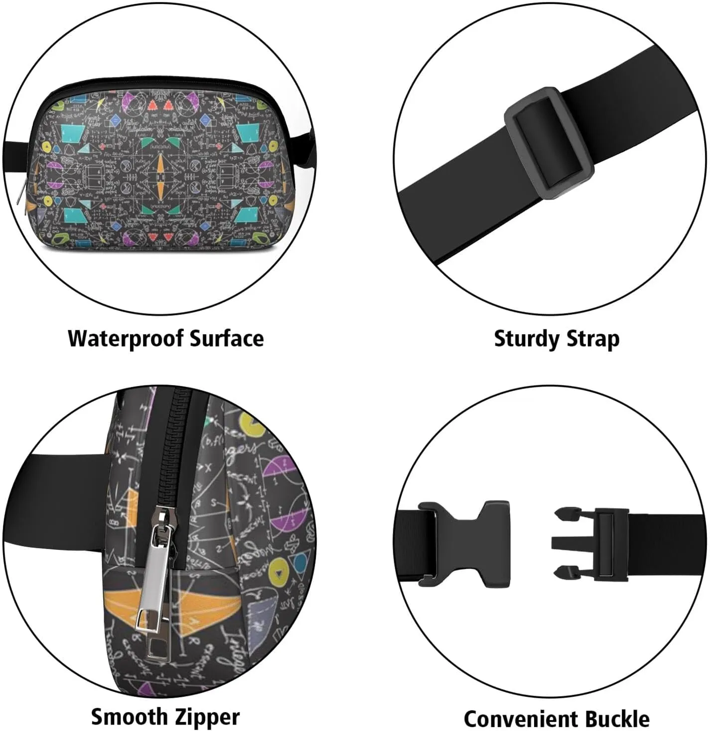 Fanny Pack for Women,Mini Waterproof Science theme Belt Bag,Fashionable Crossbody,Cute Everywhere Belt Bags Fanny Pack for Hiking,Travel.