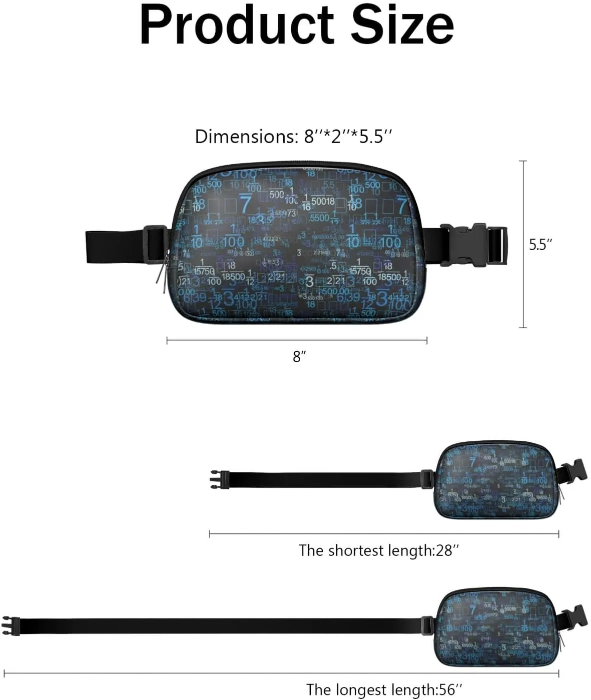 Fanny Pack for Women,Mini Waterproof Science theme Belt Bag,Fashionable Crossbody,Cute Everywhere Belt Bags Fanny Pack for Hiking,Travel.