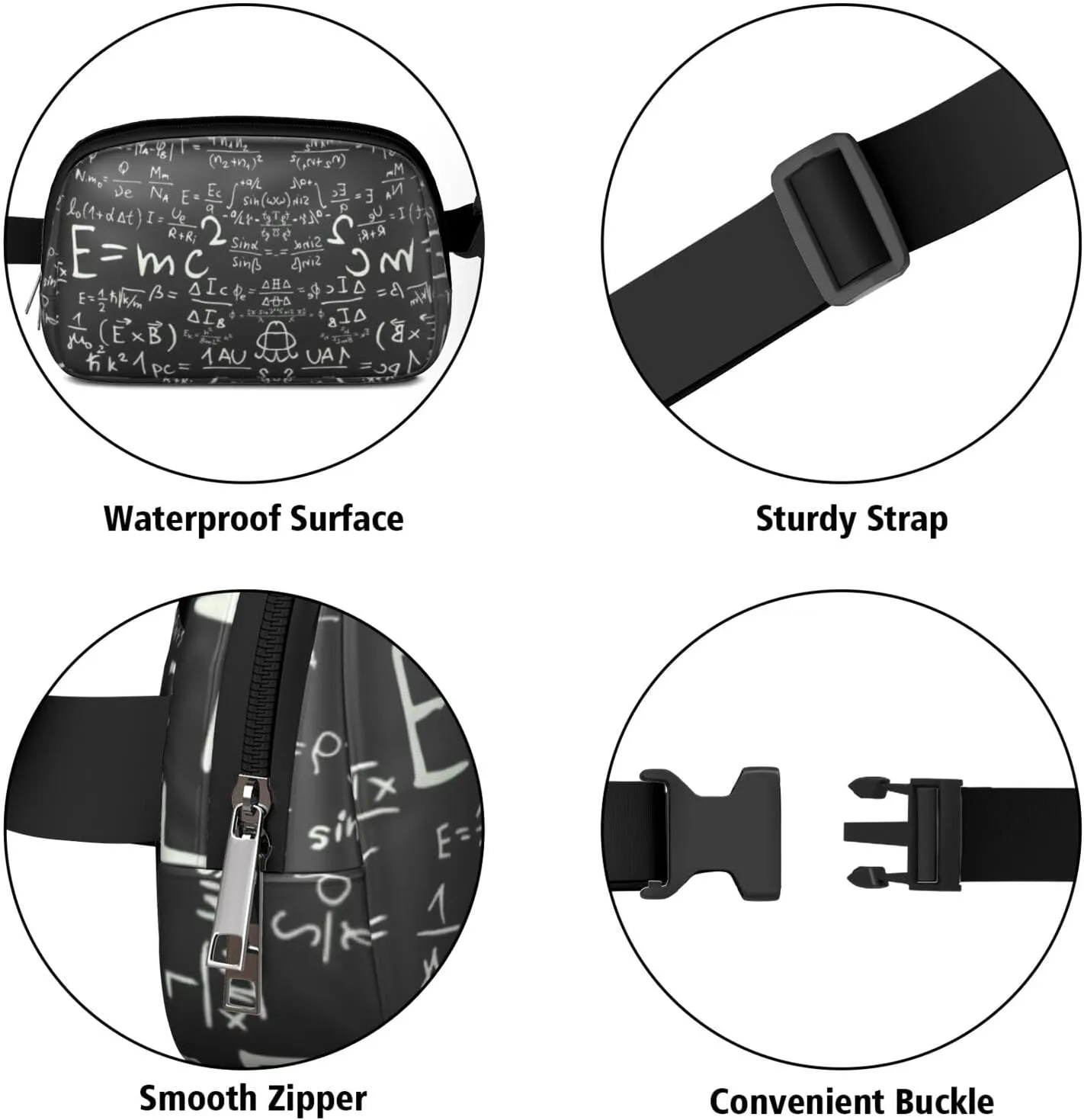 Fanny Pack for Women,Mini Waterproof Science theme Belt Bag,Fashionable Crossbody,Cute Everywhere Belt Bags Fanny Pack for Hiking,Travel.