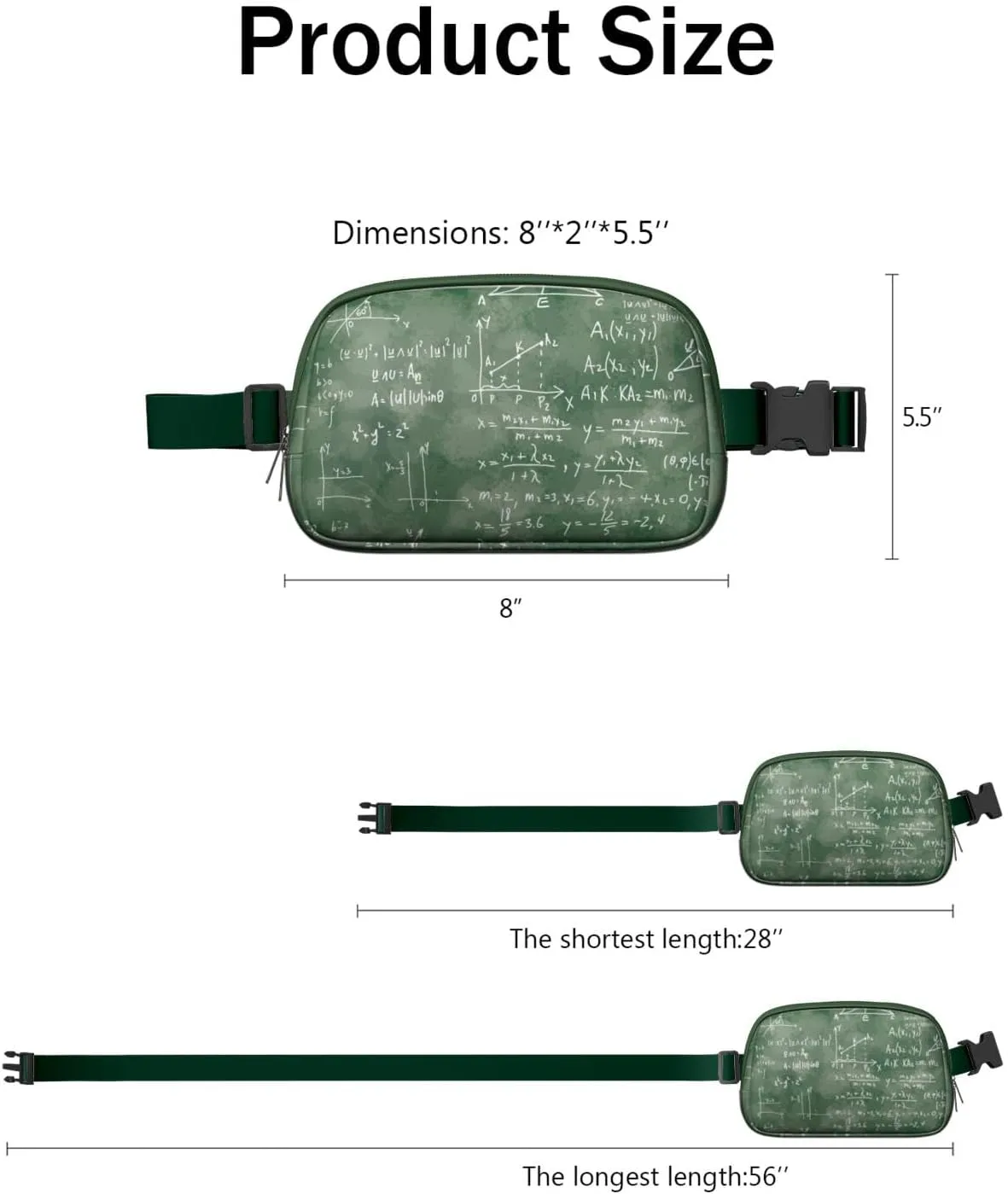 Fanny Pack for Women,Mini Waterproof Science theme Belt Bag,Fashionable Crossbody,Cute Everywhere Belt Bags Fanny Pack for Hiking,Travel.