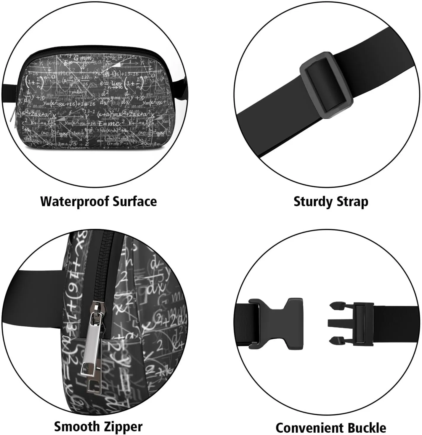 Fanny Pack for Women,Mini Waterproof Science theme Belt Bag,Fashionable Crossbody,Cute Everywhere Belt Bags Fanny Pack for Hiking,Travel.