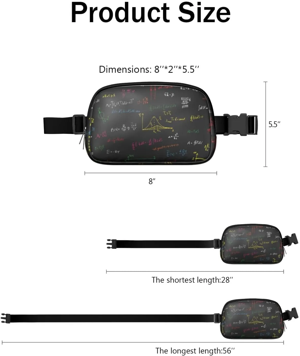 Fanny Pack for Women,Mini Waterproof Science theme Belt Bag,Fashionable Crossbody,Cute Everywhere Belt Bags Fanny Pack for Hiking,Travel.