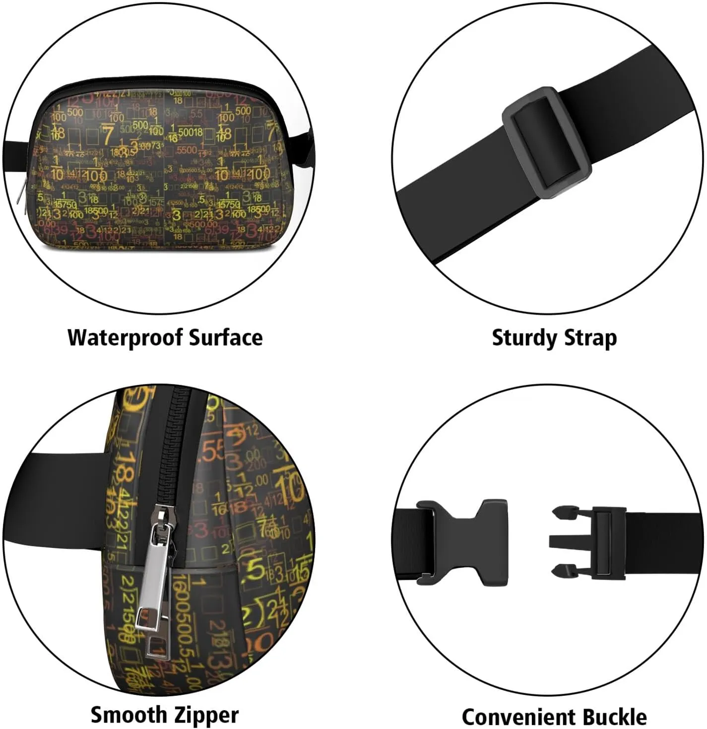 Fanny Pack for Women,Mini Waterproof Science theme Belt Bag,Fashionable Crossbody,Cute Everywhere Belt Bags Fanny Pack for Hiking,Travel.