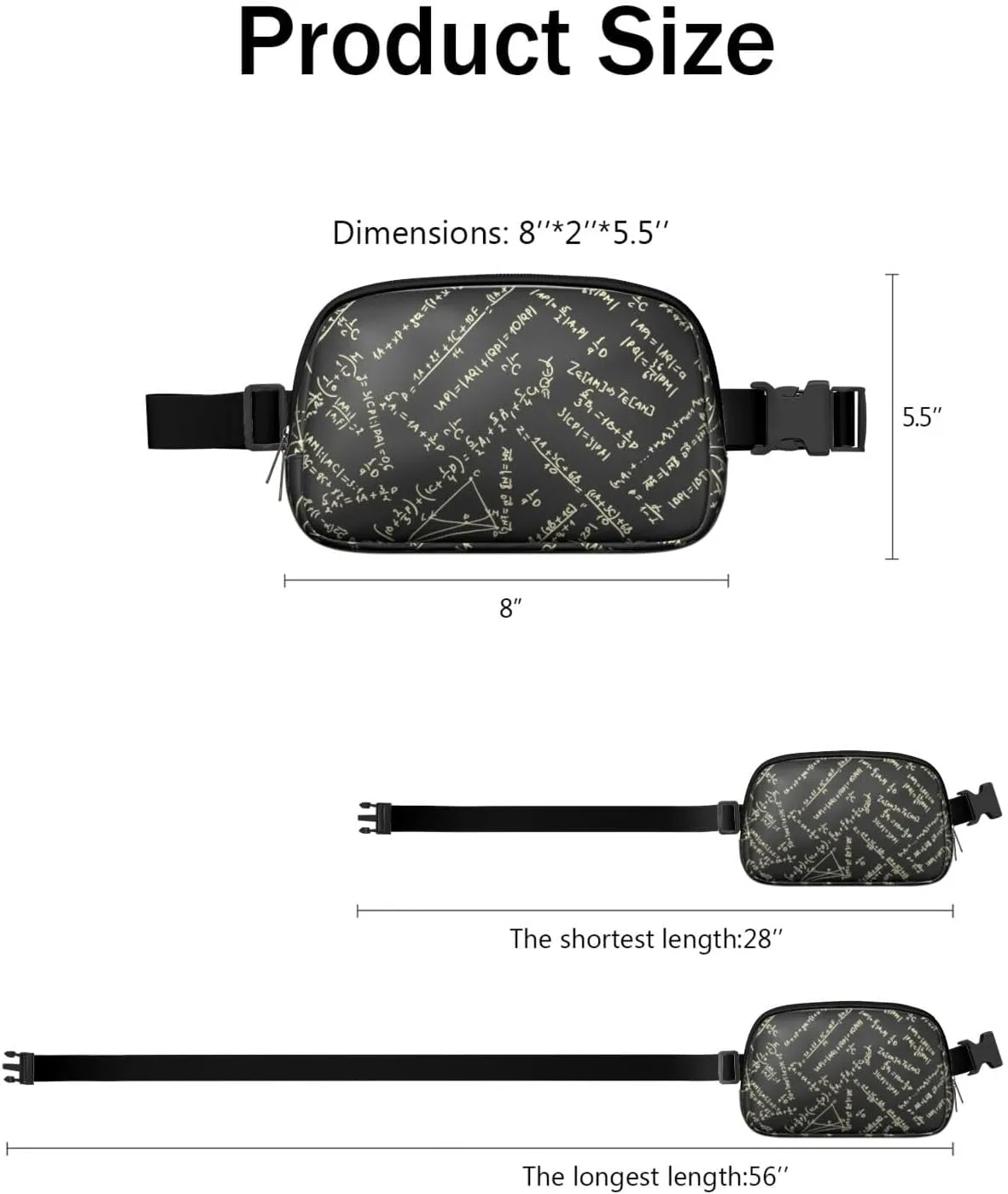 Fanny Pack for Women,Mini Waterproof Science theme Belt Bag,Fashionable Crossbody,Cute Everywhere Belt Bags Fanny Pack for Hiking,Travel.