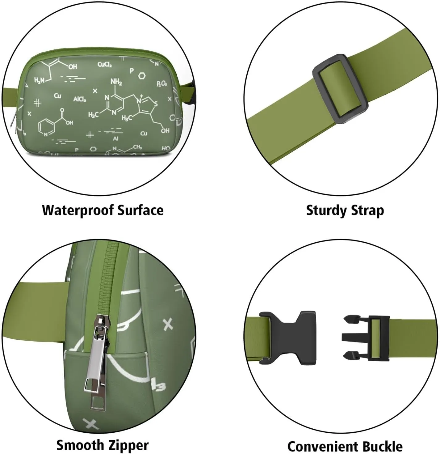 Fanny Pack for Women,Mini Waterproof Science theme Belt Bag,Fashionable Crossbody,Cute Everywhere Belt Bags Fanny Pack for Hiking,Travel.